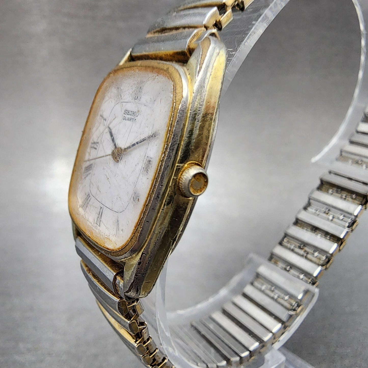 Seiko Watch Women 21mm White Dial Gold Tone Date 2a22-5080 New Battery READ!!!!!