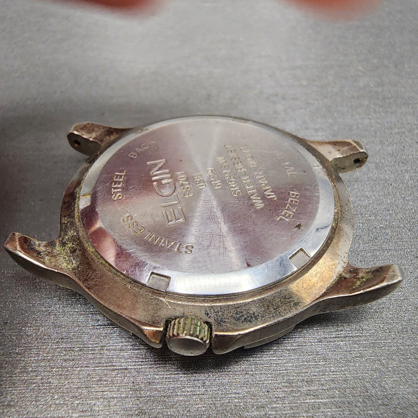 Elgin Watch Men 40mm Gray Dial Two Tone Daydate Round 6P29 FS701 New Battery
