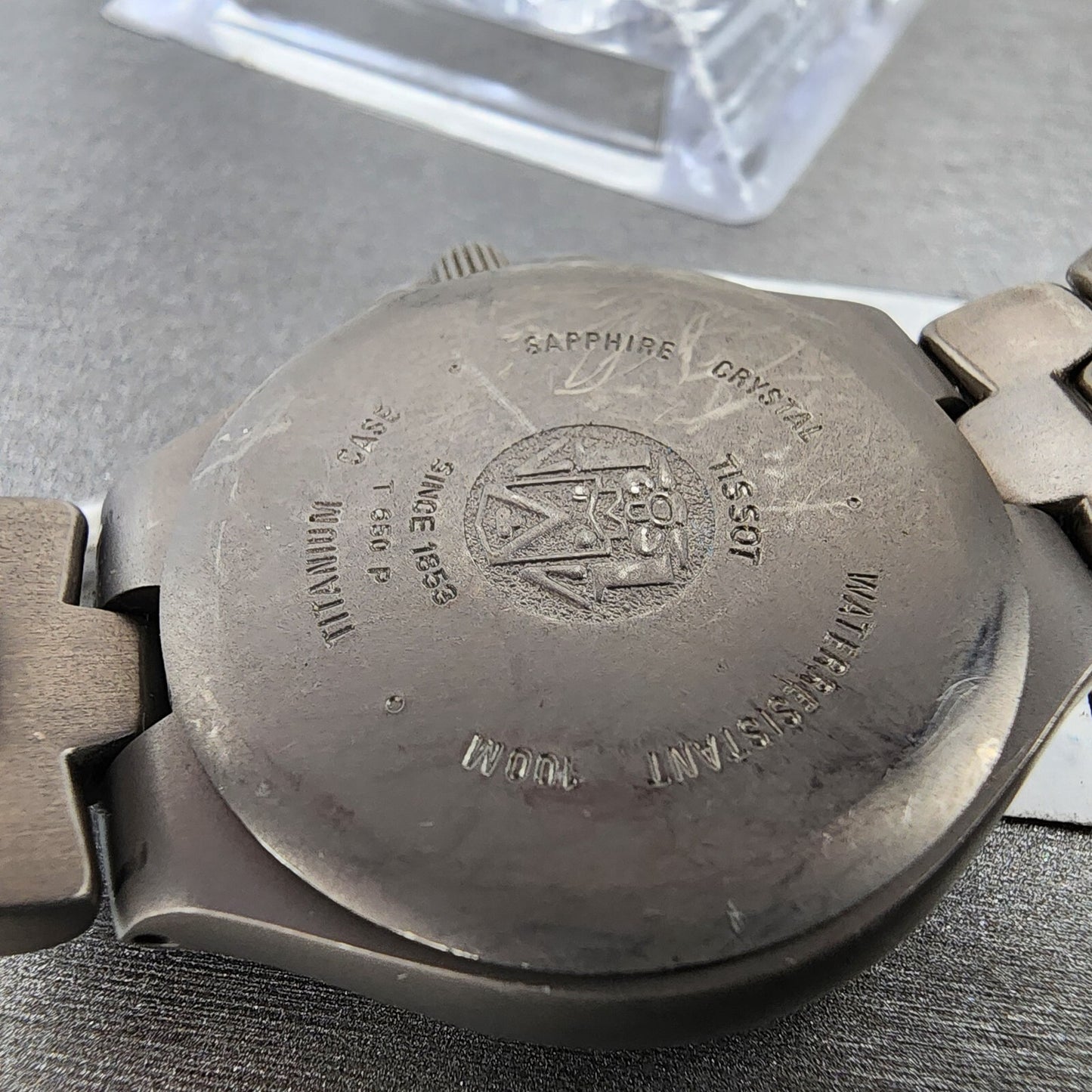 Tissot Analog Digtial Watch Women 33mm Gray Dial Titanium T650P PARTS