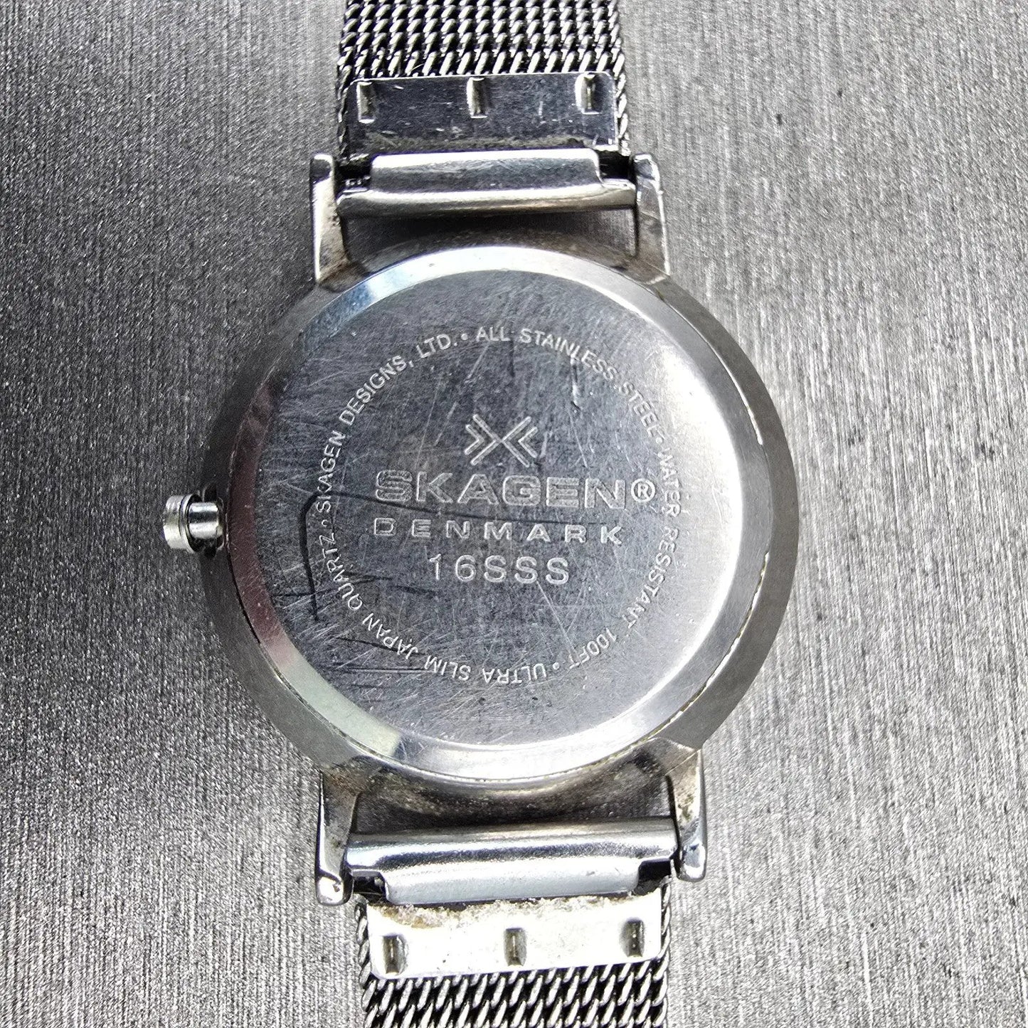 Skagen Denmark Watch Women 28mm Silver Dial Silver Tone Date 16SSS New Battery10