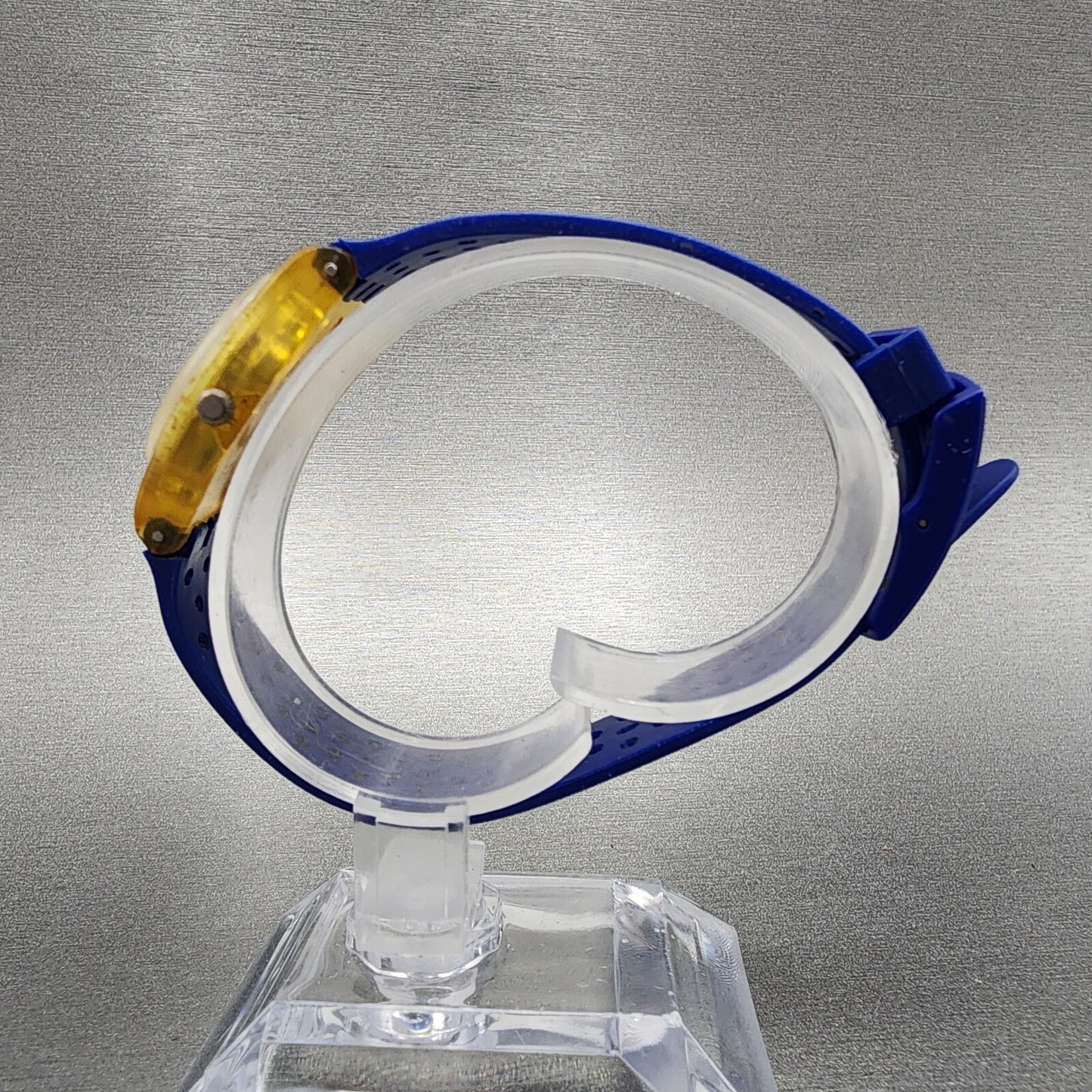 Swatch Gold Bride Watch Women 25mm White Dial Clear Case Round LK123 New Battery