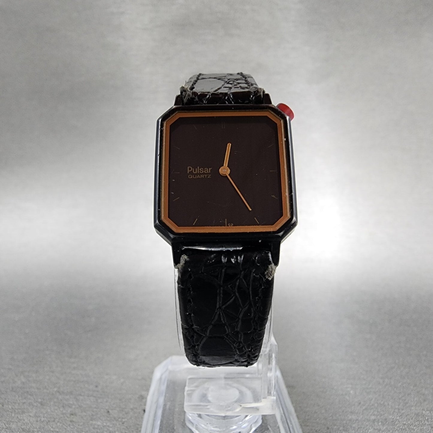 Pulsar Watch Women 20mm Black Dial Black Tone Octagon V232-5930 New Battery