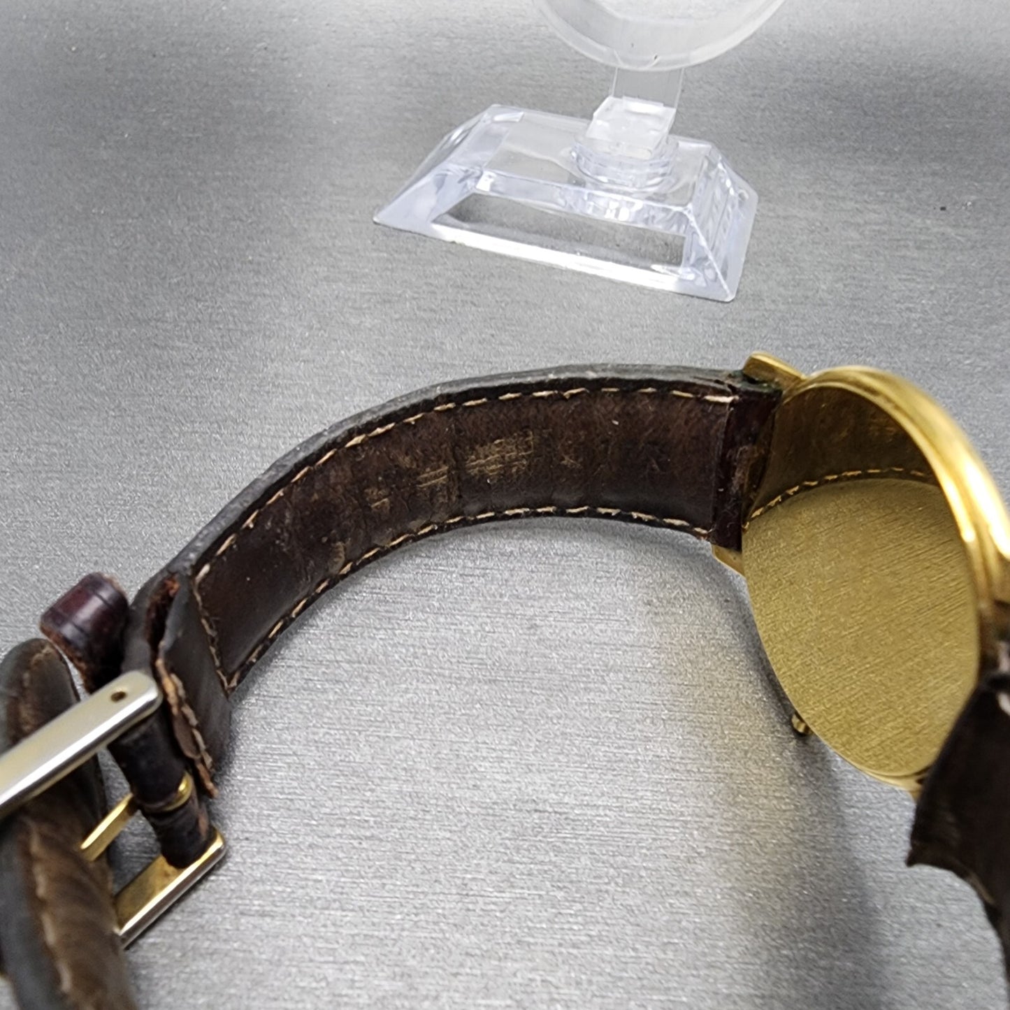 Raymond Weil Watch Men 32mm Black Dial Gold Plated Round 114 New Battery