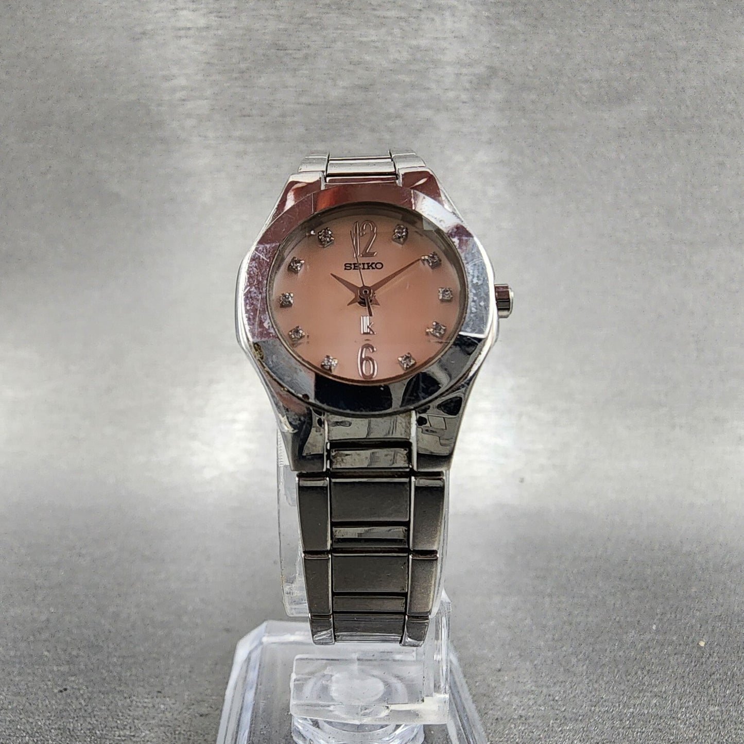 Seiko Lukia Watch Women 22mm MOP Dial Steel Round 1N01-0CA0 New Battery