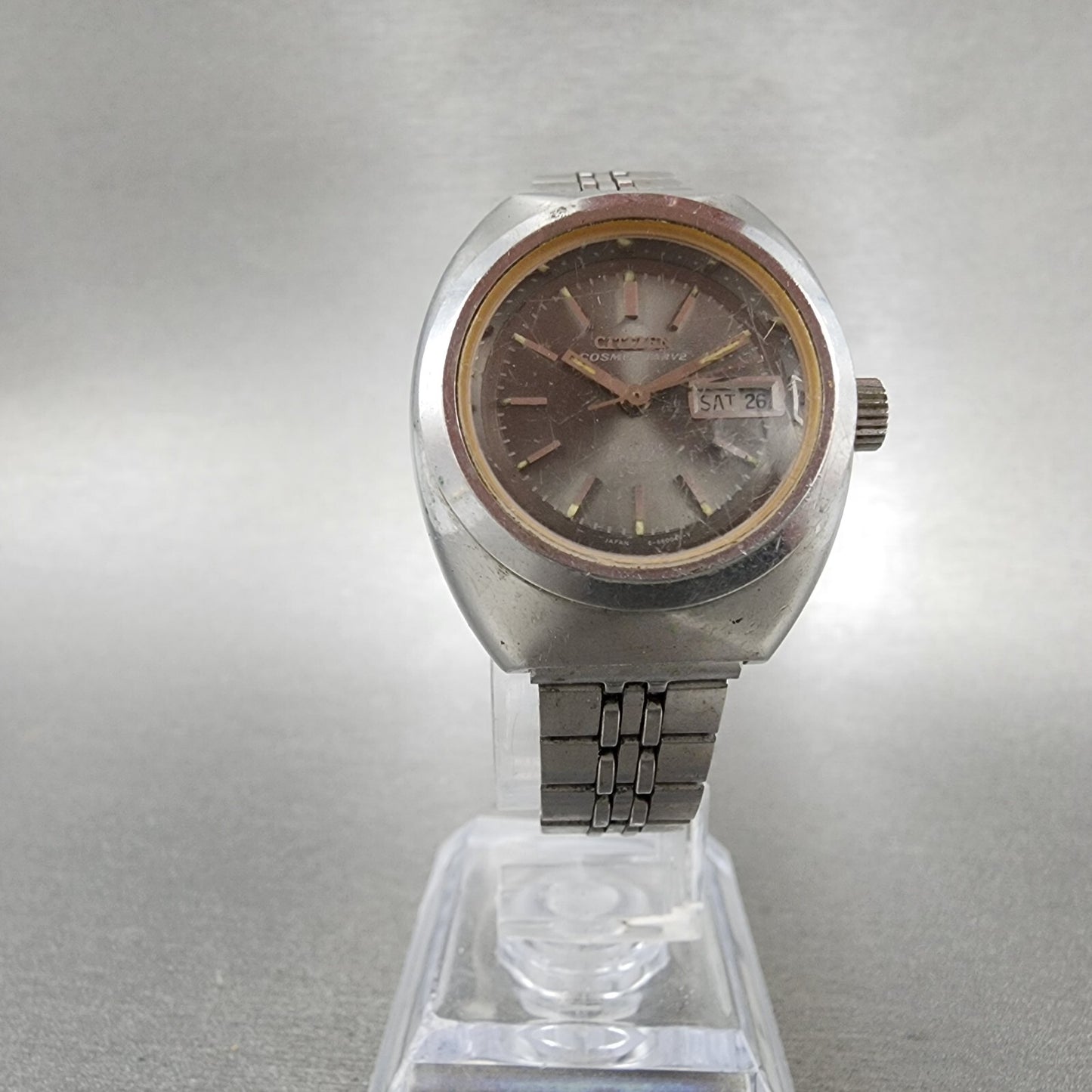 Citizen Cosmostar V2 Watch Women 27mm Gray Dial Silver Tone Date Automatic Runs