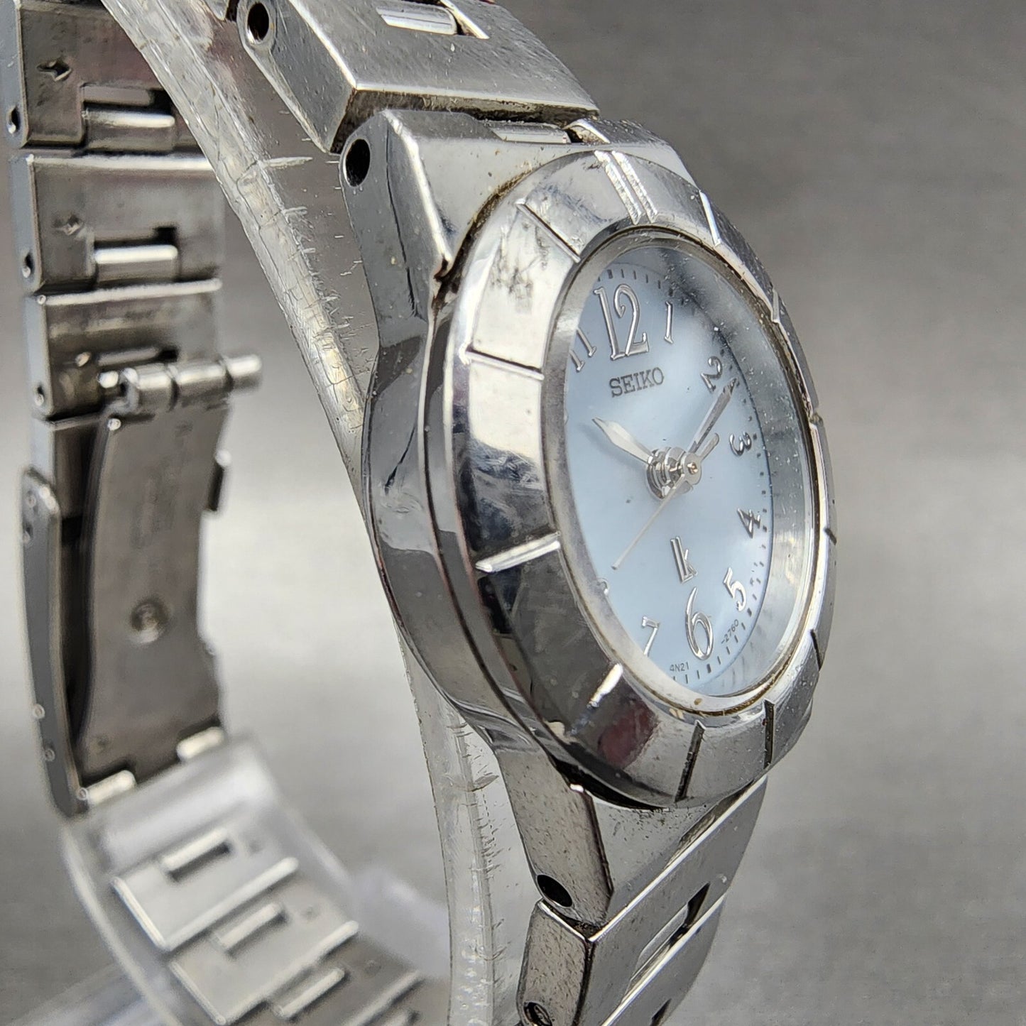 Seiko Lukia Watch Women 22mm Blue Dial Stainless Steel Date Round New Battery