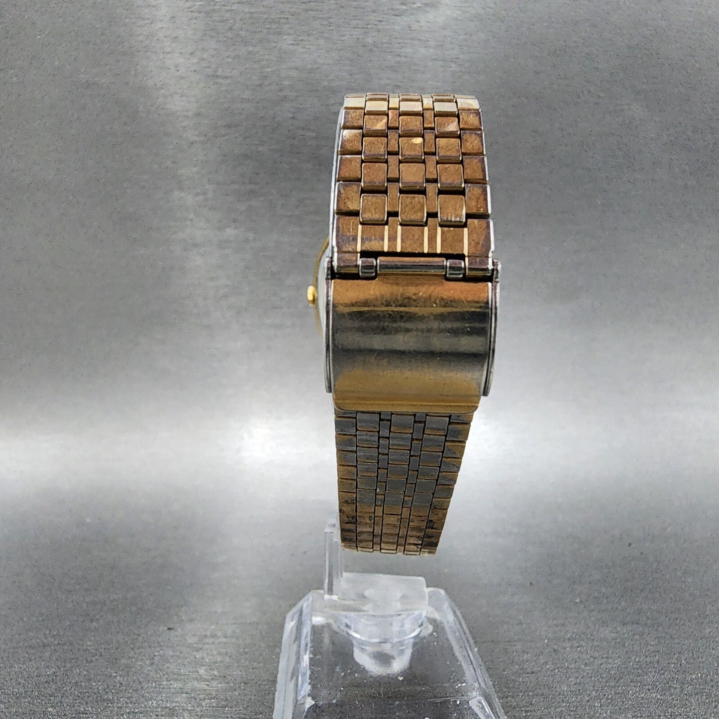 Seiko Tank Watch Men 32mm Brown Dial Gold Tone Rectangle 4100-5029 PARTS