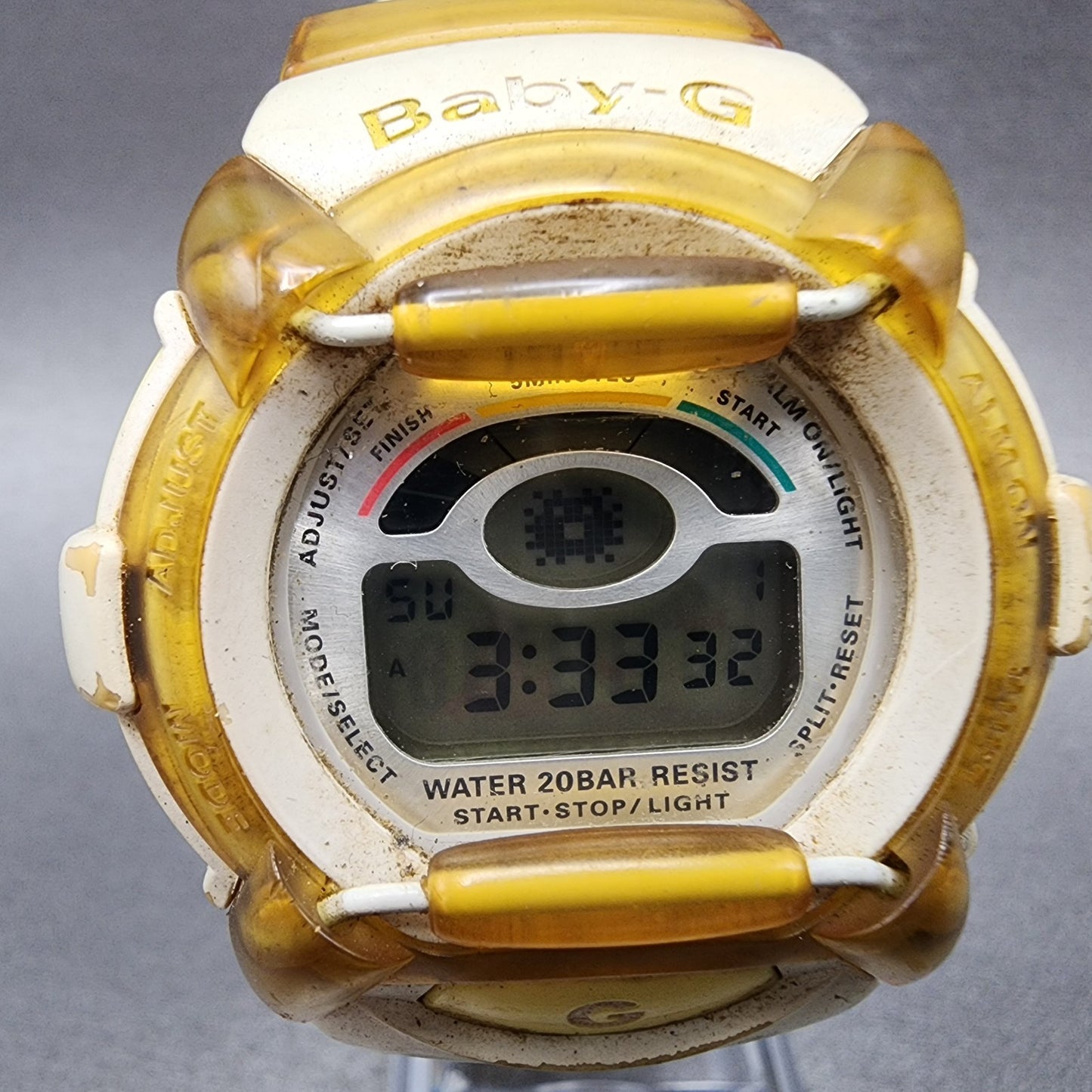 Casio Baby-G BG-200 Watch Women 42mm Digital White Dial White Tone Round New Bat