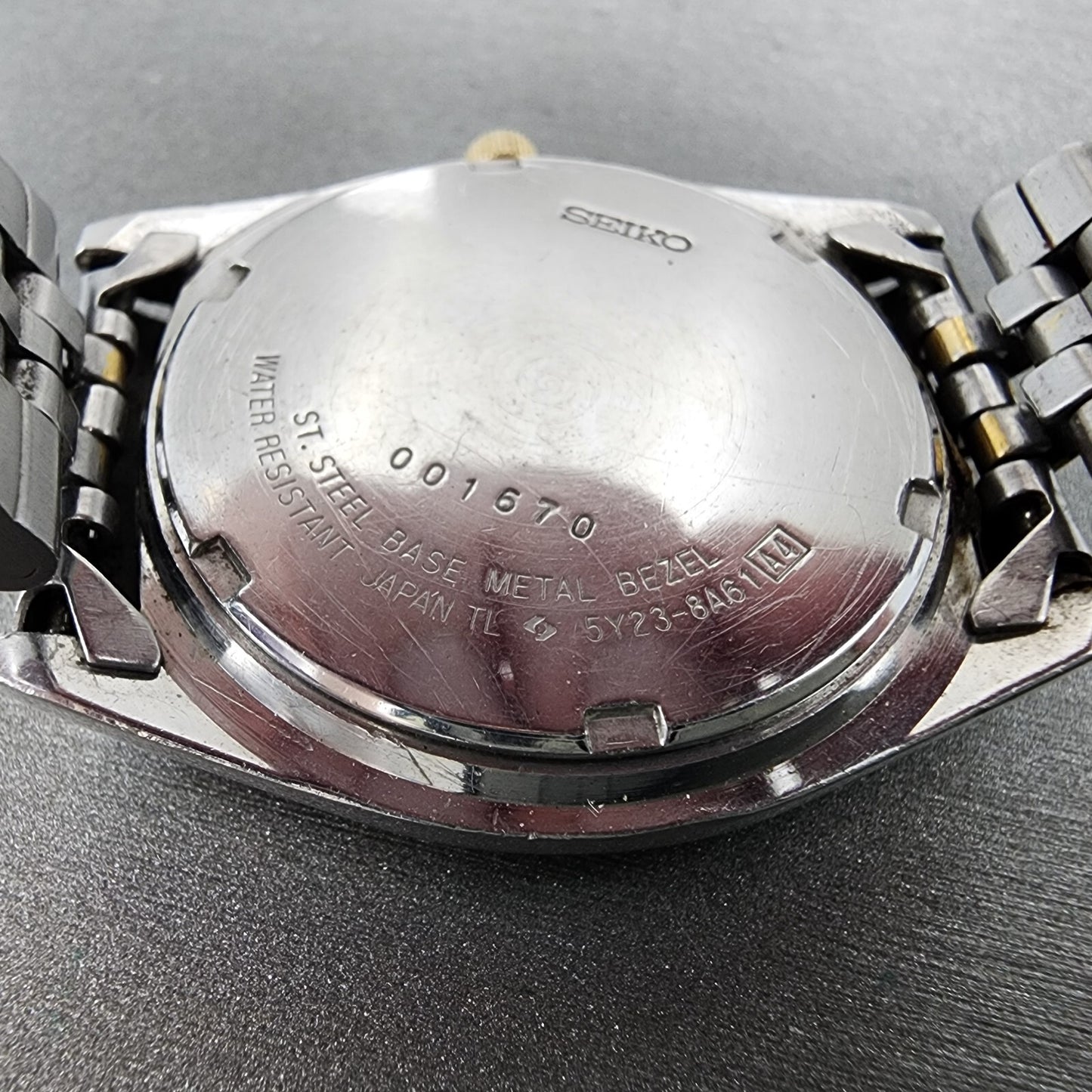 Seiko SQ President Watch Men 36mm Silver Dial Two Tone Daydate 5y23-8a61 PARTS