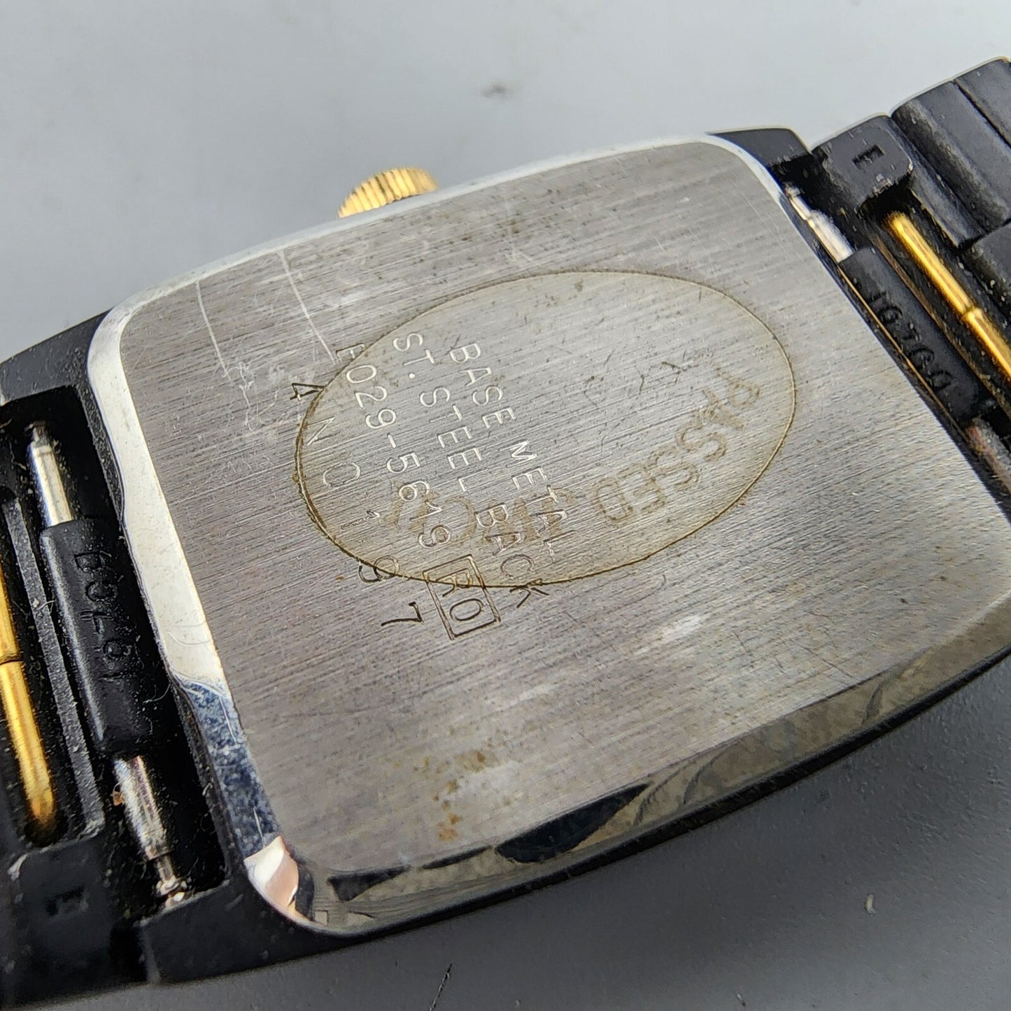 VTG Seiko Watch Women 22mm Analog Digital Black Gold Tone Rectangle New Battery