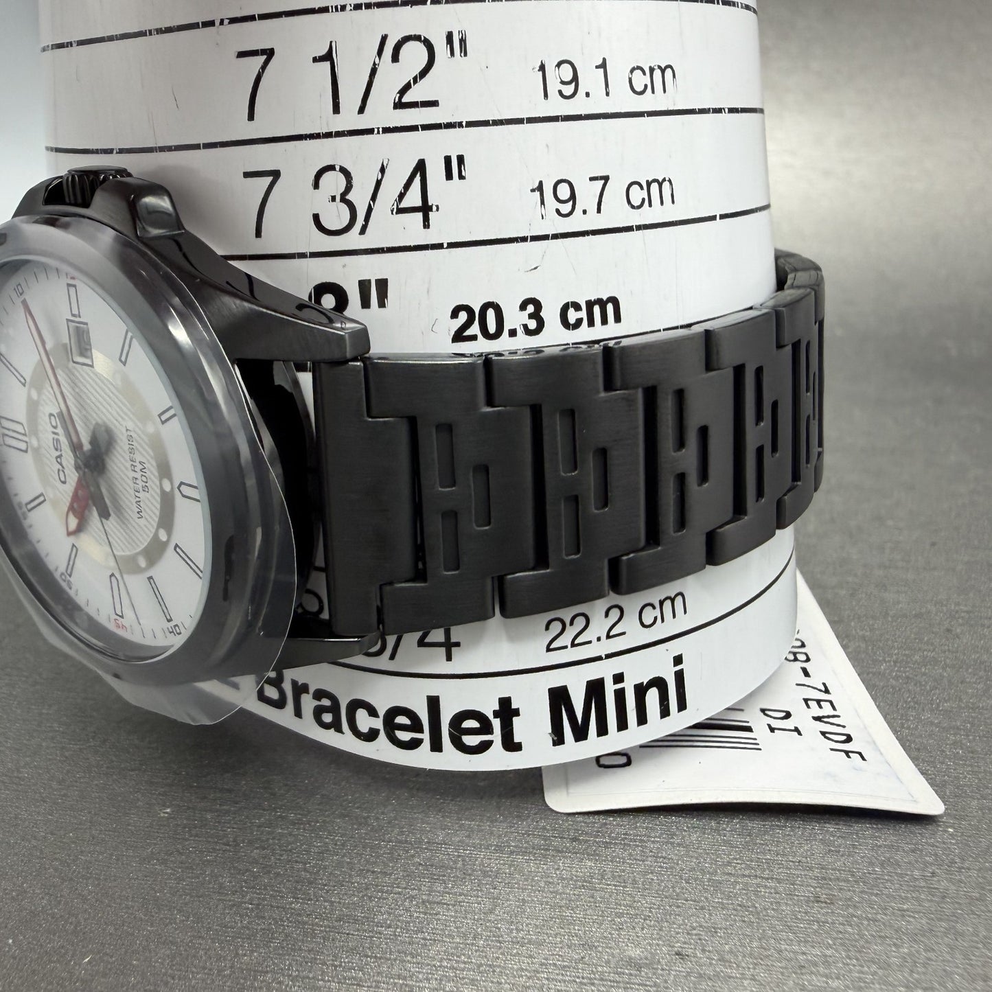 Casio MTP-E700 Watch Men 39mm White Dial Black Tone Date Metal Bracelet Round10
