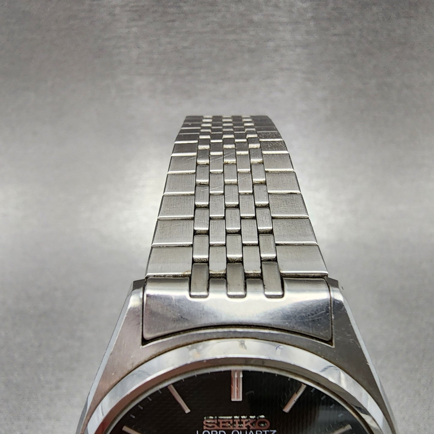Seiko Lord Quartz Watch Men 34mm Green Dial Silver Tone Daydate 7853-7020 NewBat