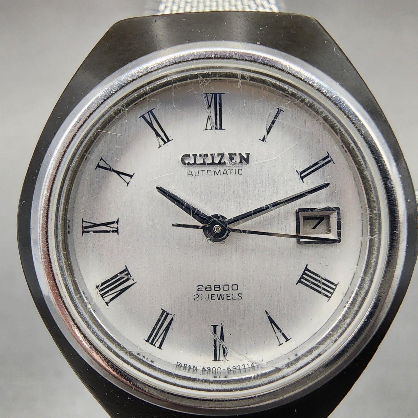 Citizen Automatic 28800 Watch Women 29mm Silver Dial Black Tone 4-691164k Runs