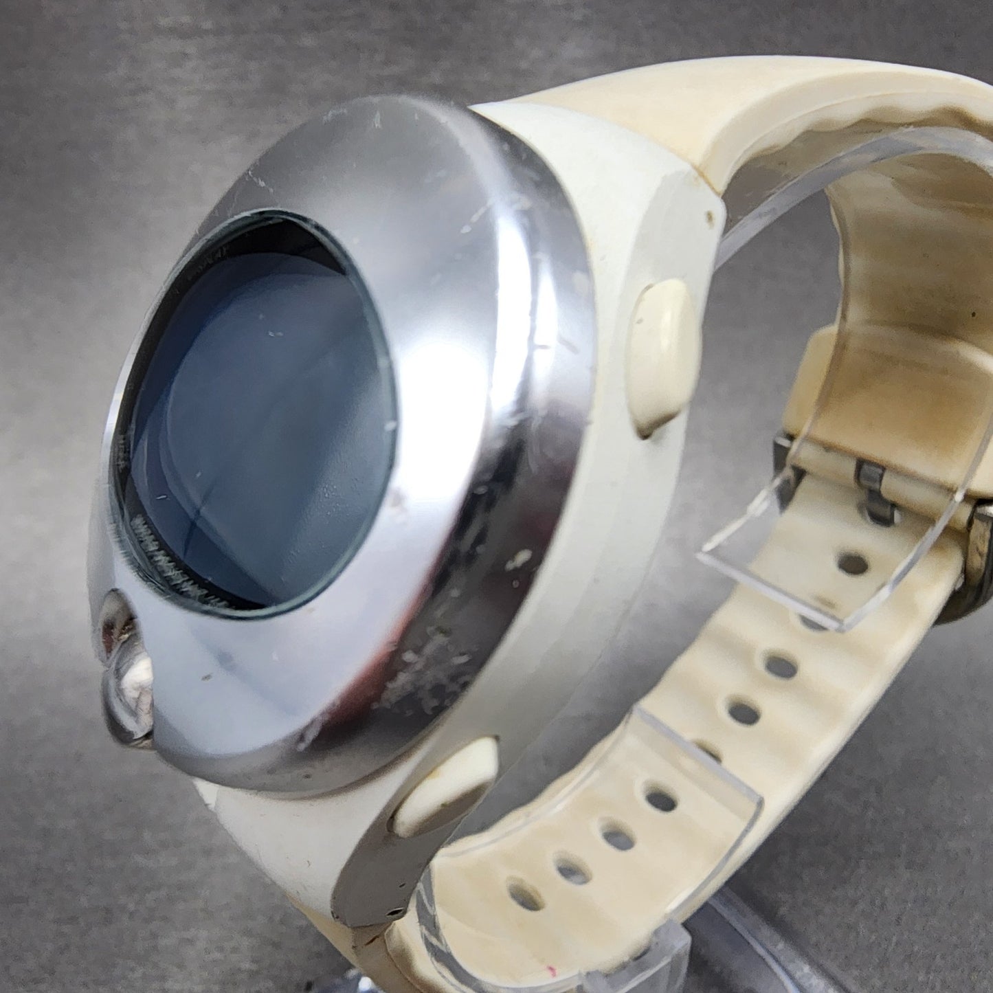 Seiko Wired Spoon Watch Women 38mm Digital LCD White Tone Alarm Chrono New Batt