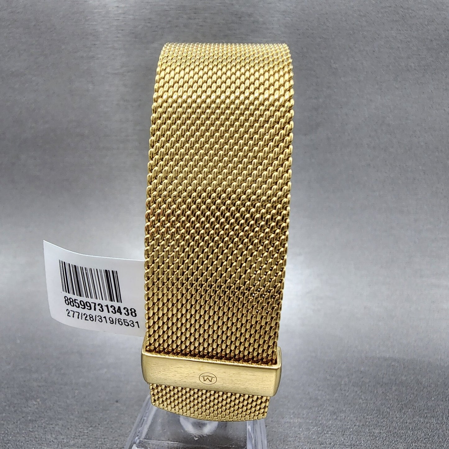 Movado Museum Watch Men 40mm Black Dial Gold Case Round Mesh Band 0607396