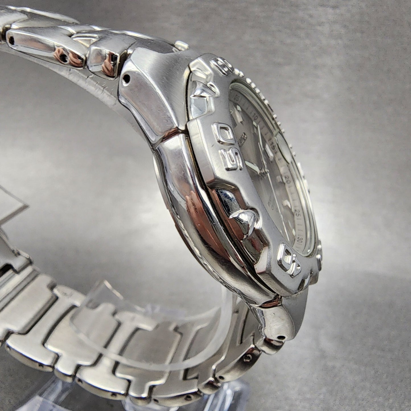 Seiko Perpetual Calendar Watch Men 39mm Silver Dial Steel Date Round New Battery