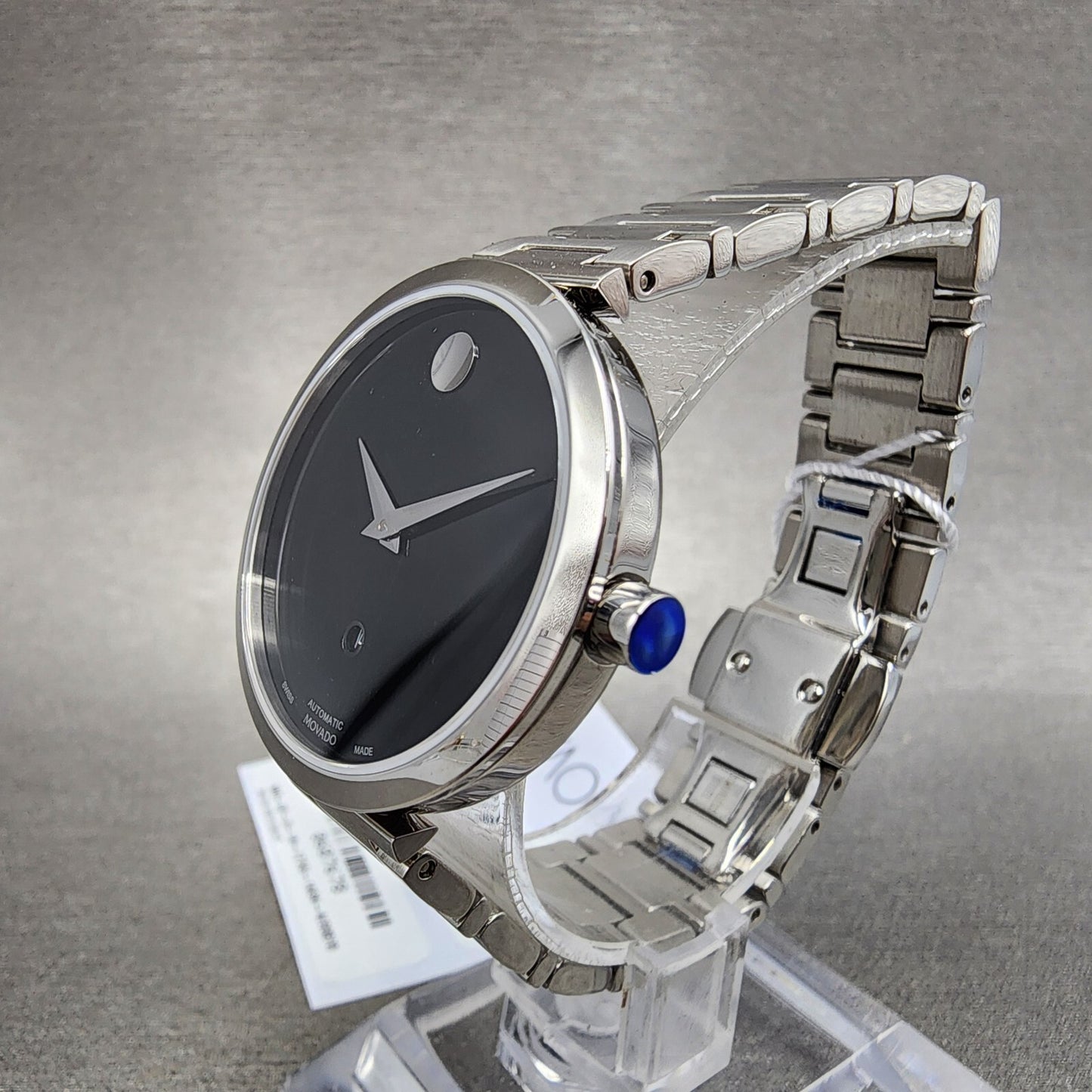 Movado Muesem Automatic Watch Women 32mm Black Dial Steel Date Round 0607678