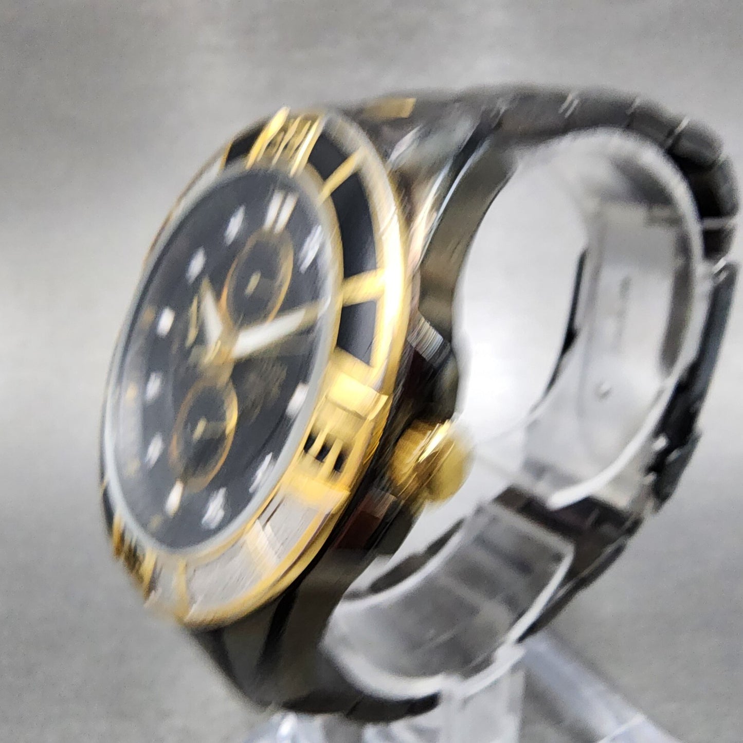 Bulova Marine Star Watch Men 42mm Black Dial Black Tone Daydate 98D002 New Batt