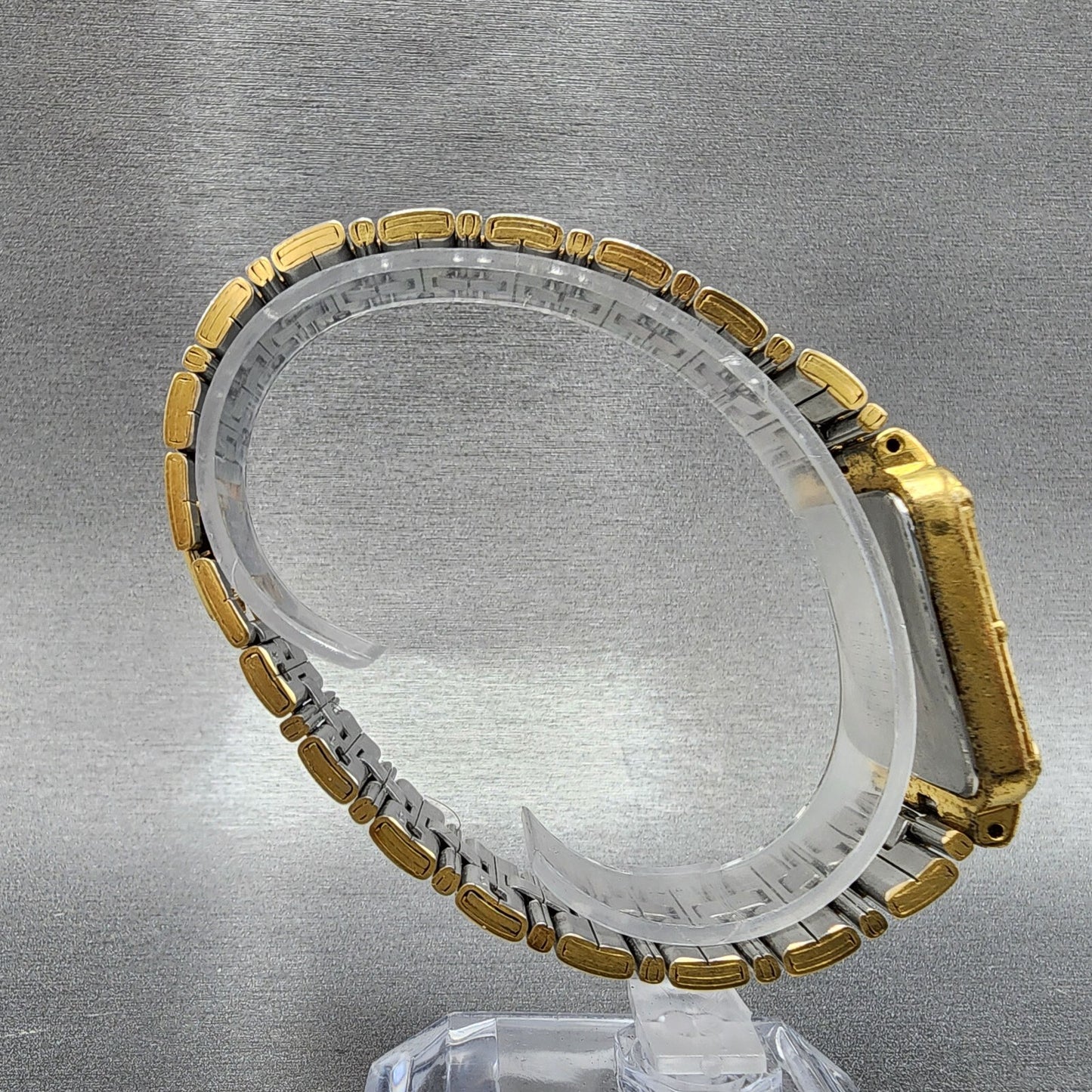 Pulsar Tank Watch Men 26mm Champagne Dial Gold Tone Date Rectangle New Battery