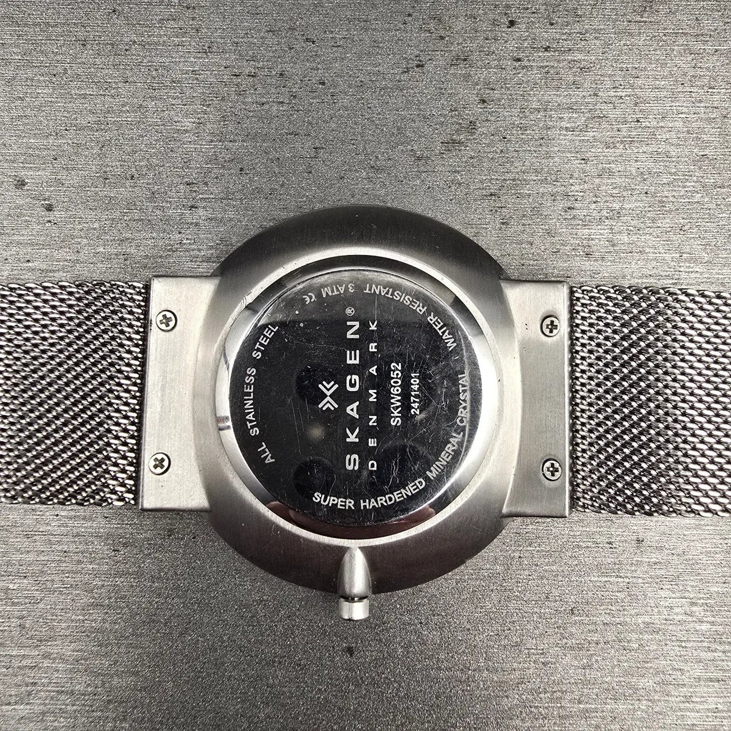 Skagen Ancher Watch Men 40mm White Dial Silver Tone Date Round SKW6052 New Batt10