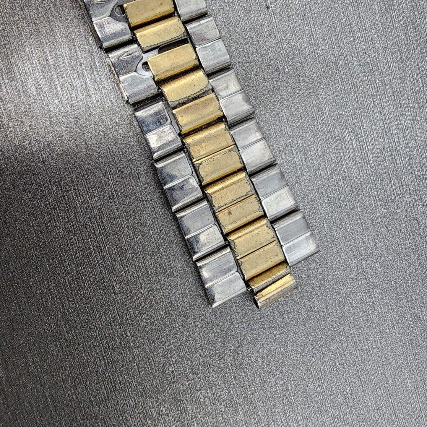 VTG Seiko Watch Bracelet 19mm Two Tone Gold&Silver Tri Folding Claps