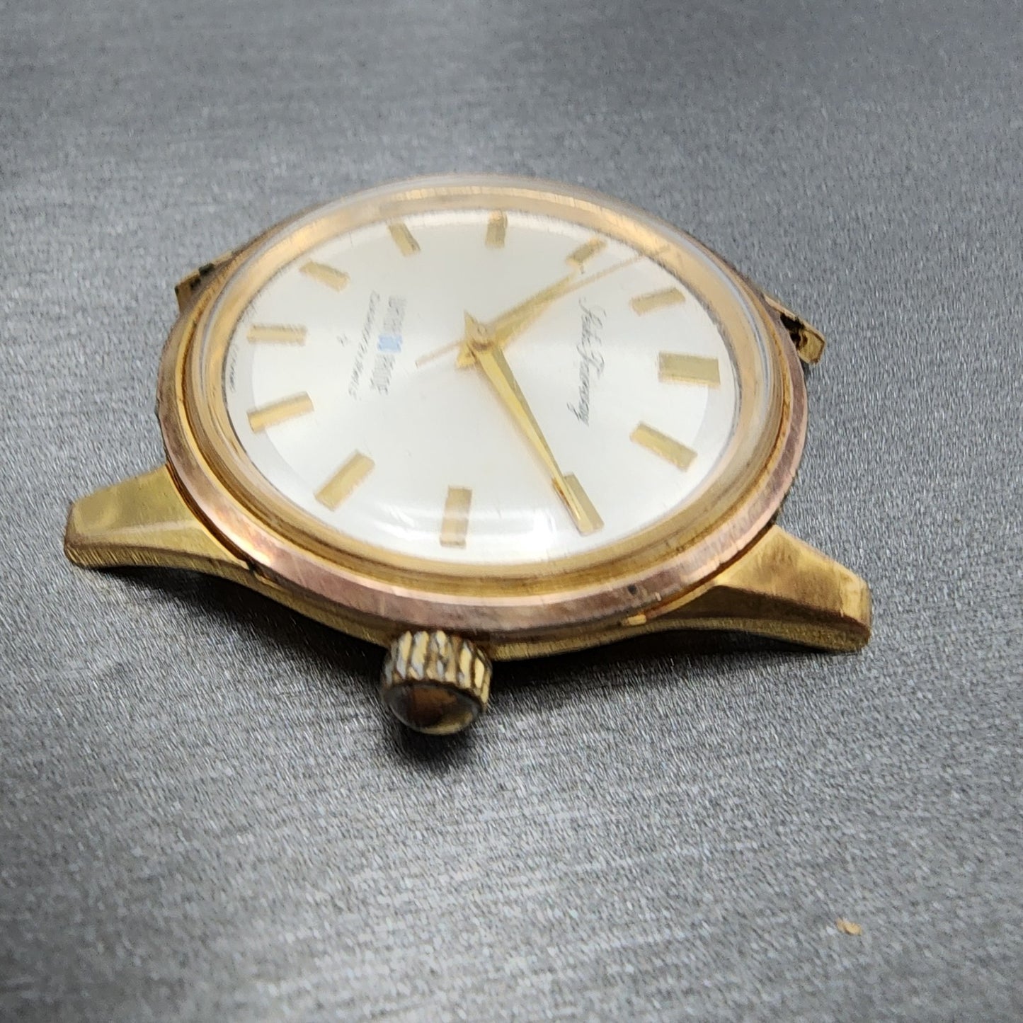 Seiko Fairway Watch Men 36mm Silver Dial Gold Tone Manual Runs