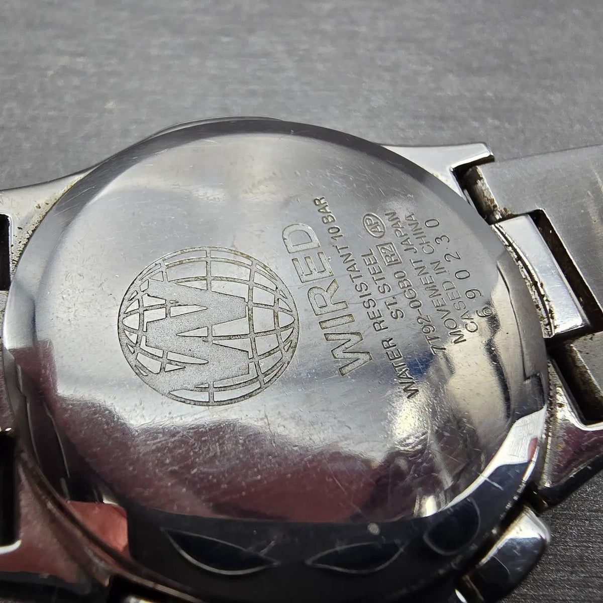 Seiko Wired Chronograph Watch Men 38mm Black Dial Steel 7T92-0GB0 PARTS12