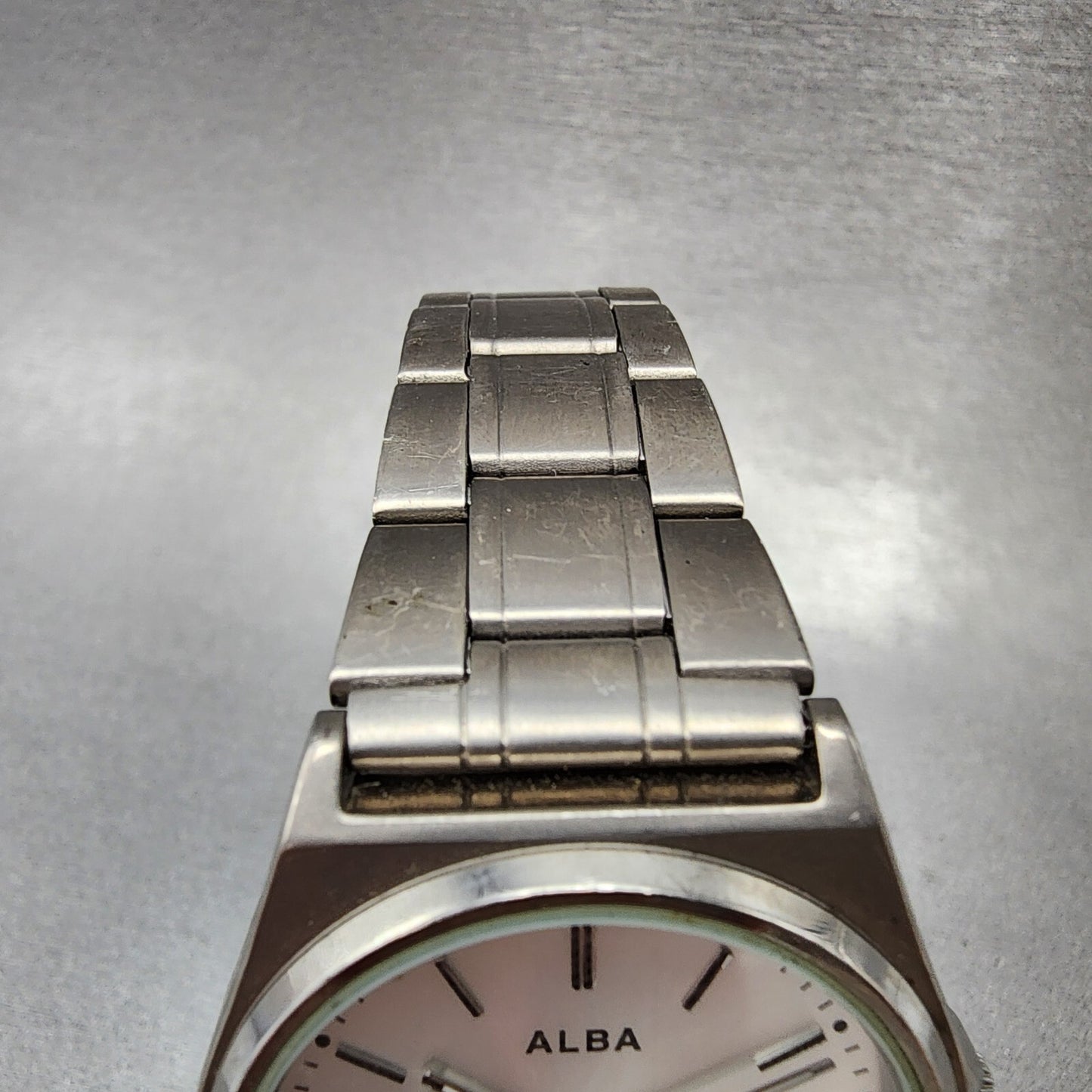 Seiko Alba Titanium Watch Men 35mm Silver Dial Date VX42-0AE0 New Battery