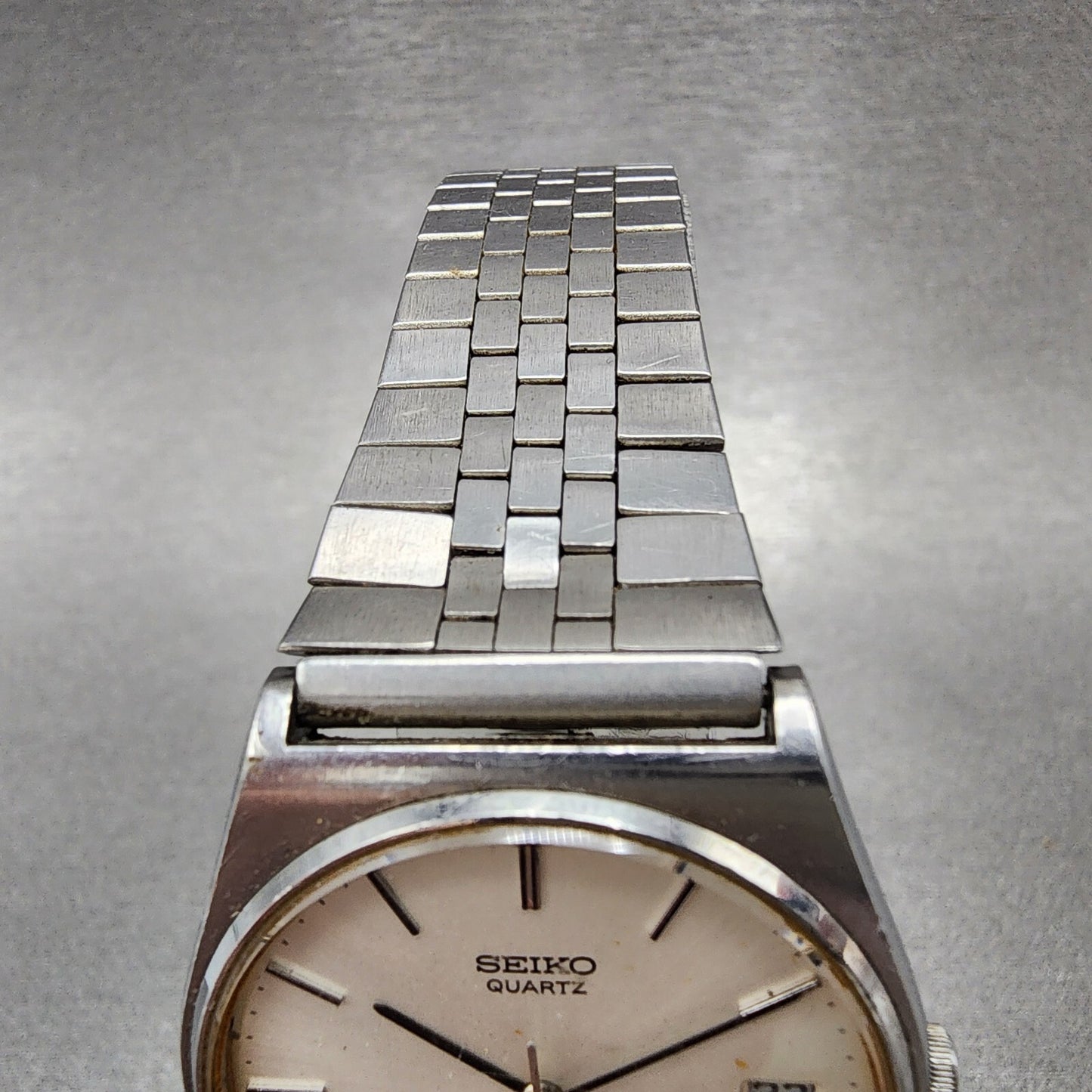 Seiko Watch Men 33mm Silver Dial Silver Tone Date 7832-8010 PARTS