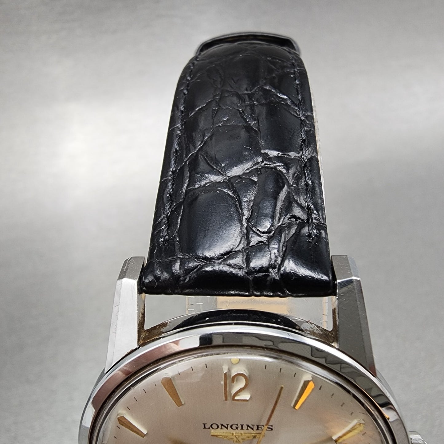 Longines Sport Chief Watch Men 34mm Champagne Dial Steel Date Round Manual Wind