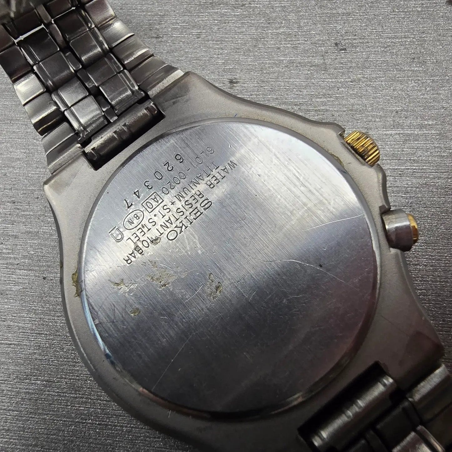 Seiko Spirit Watch Men 37mm White Dial Titanium Backlight 6L01-0020 New Battery10