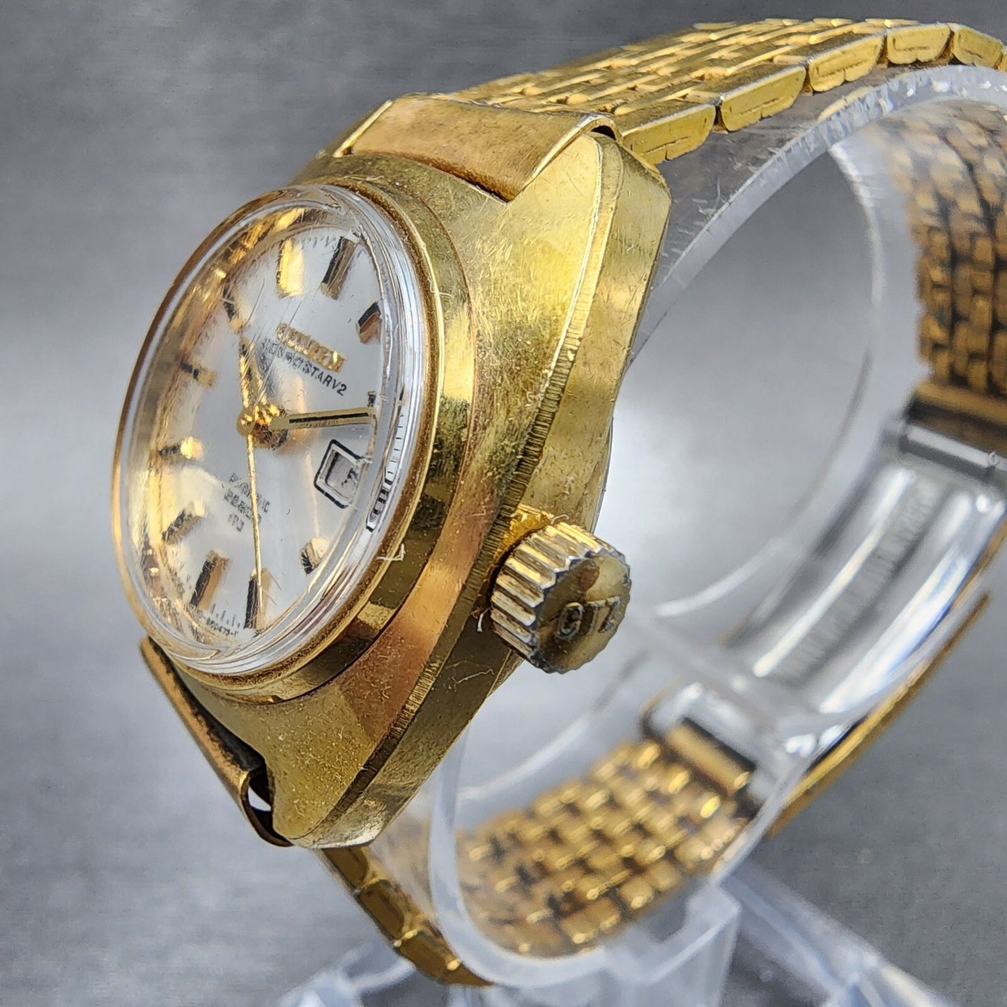 Citizen CosmostarV2 Watch Women 25mm White Dial Gold Tone Daydate Automatic Runs