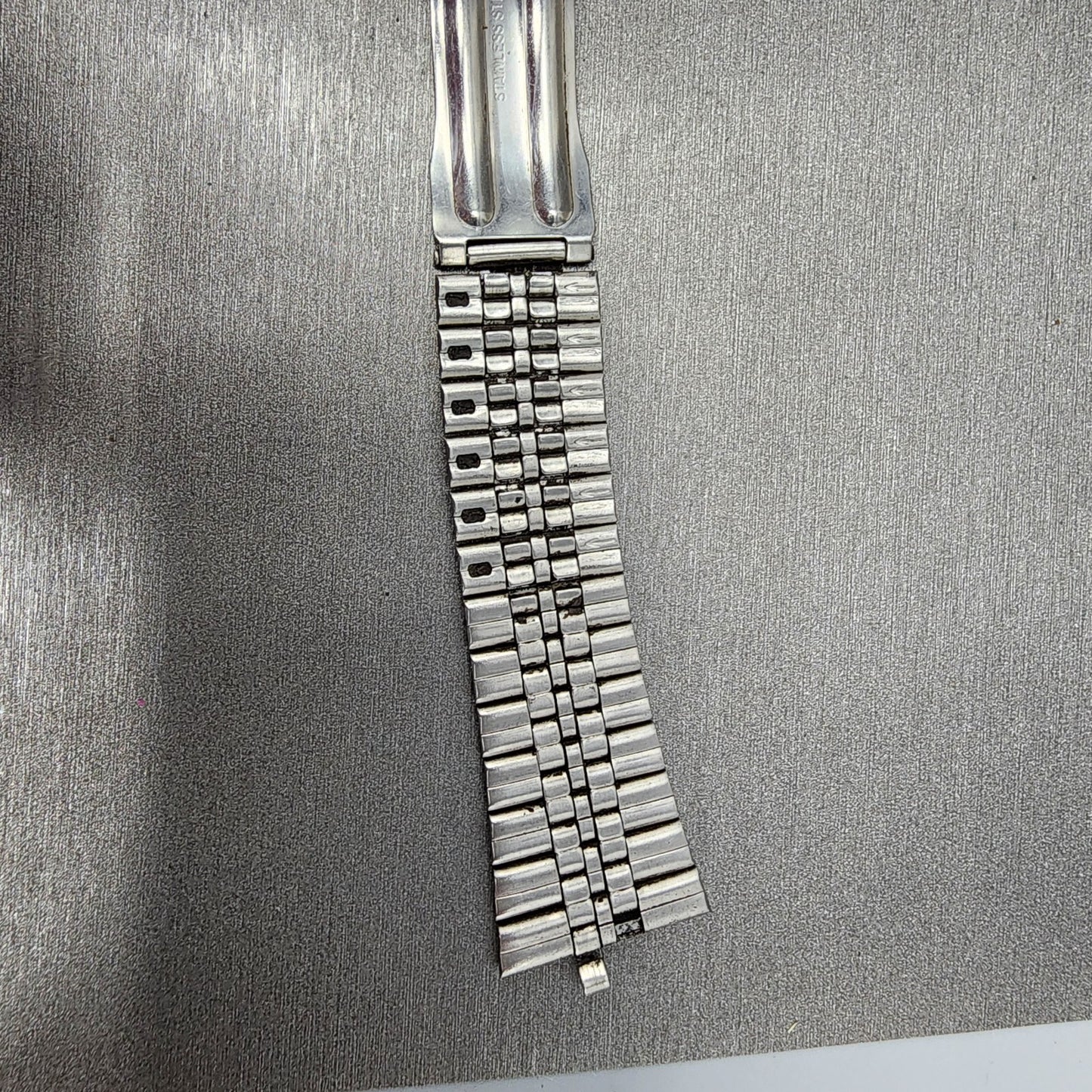 VTG Seiko Watch Bracelet 20mm Stainless Steel 5 Link Tri Folding Clasp no endlin12