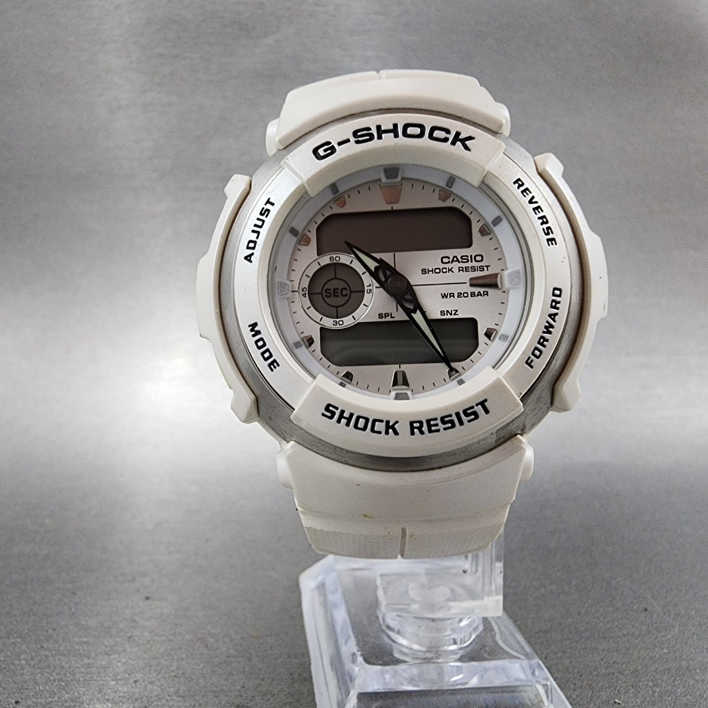 Casio G-Shock G-300LV Watch Men 46mm Analog Digital White Tone Round PARTS