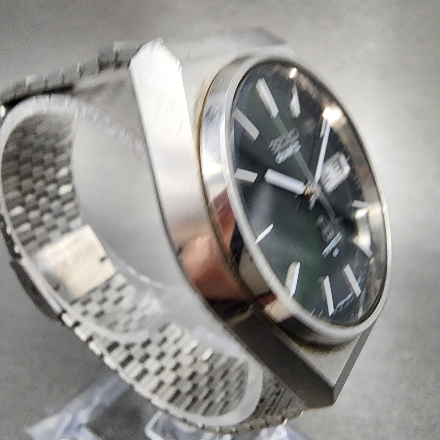 Seiko Type II Watch Men 36mm Green Dial Silver Tone Daydate 7546-8230 New Batt