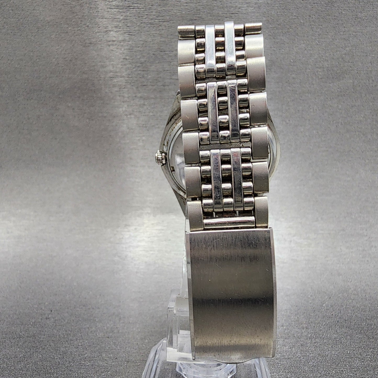 Orient AAA Deluxe Crystal Watch Men 35mm Silver Dial Steel Daydate Automatic