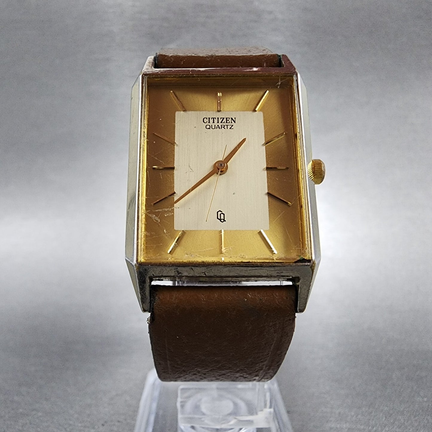 Citizen CQ Tank Watch Men 25mm Champagne Dial Gold Rectangle 6031-S06291 PARTS