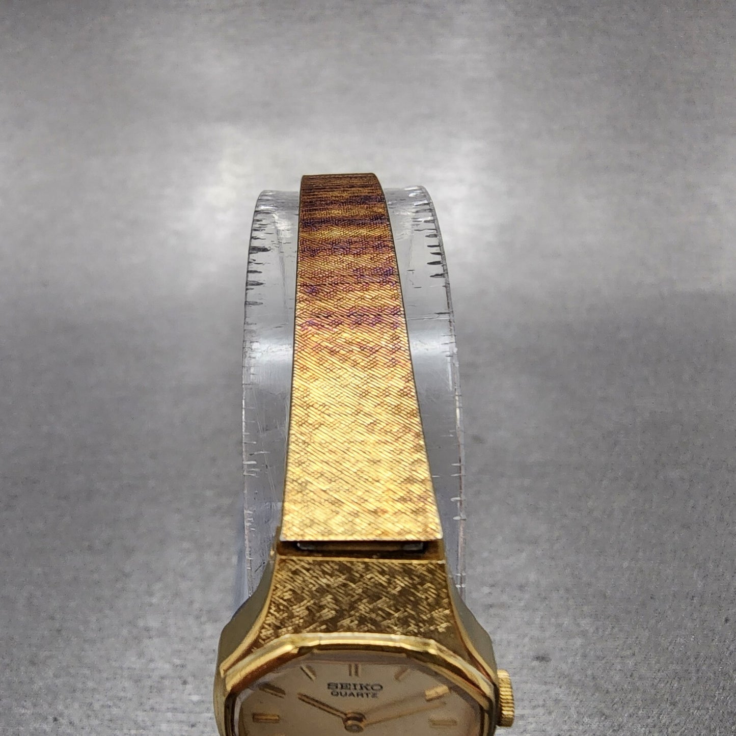 Seiko Watch Women 19mm Champagne Dial Gold Tone Octagon 2320-6810 New Battery