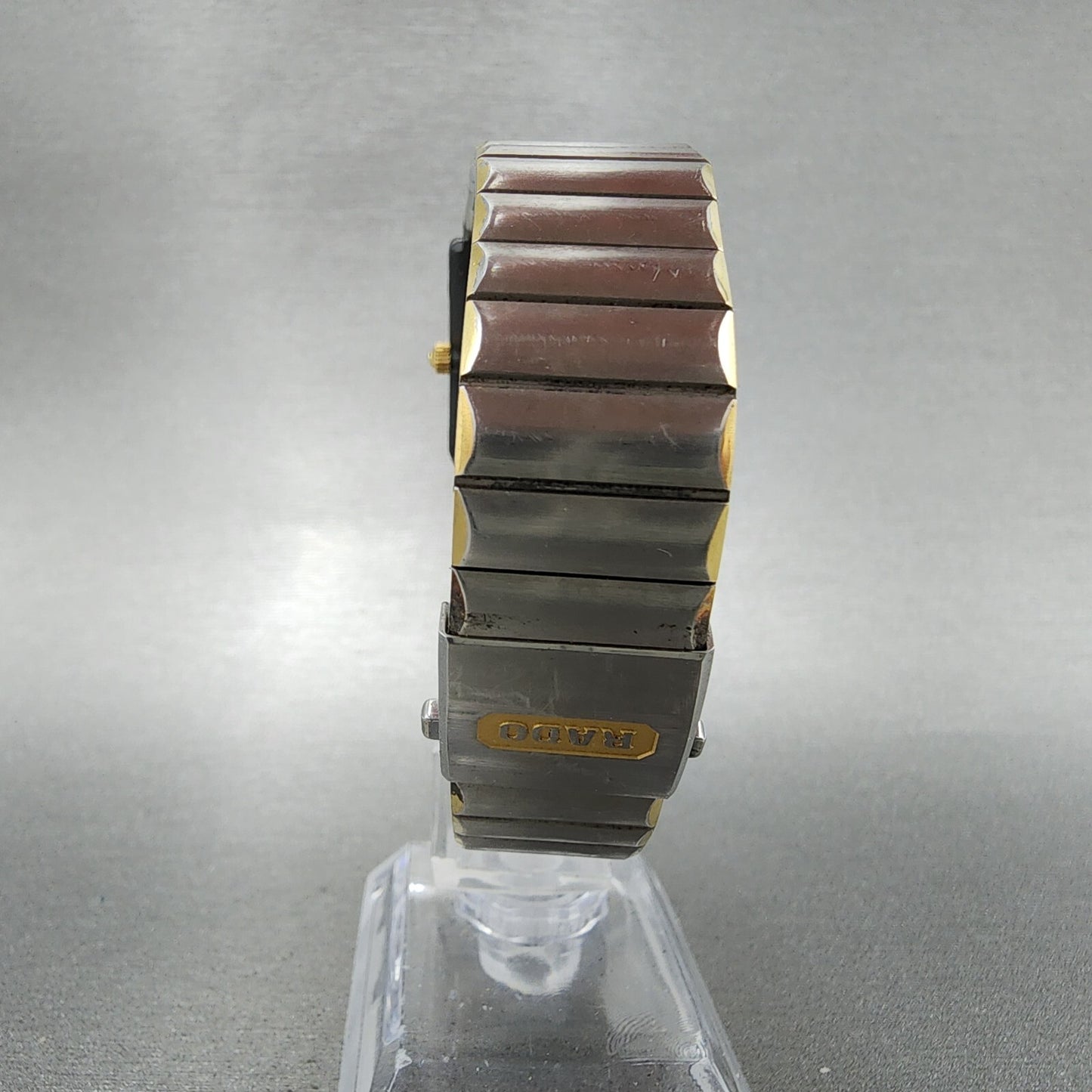 Rado Diastar Watch Men 23mm Gray Dial Black Tone Rectangle 153.0522.3 New Batt