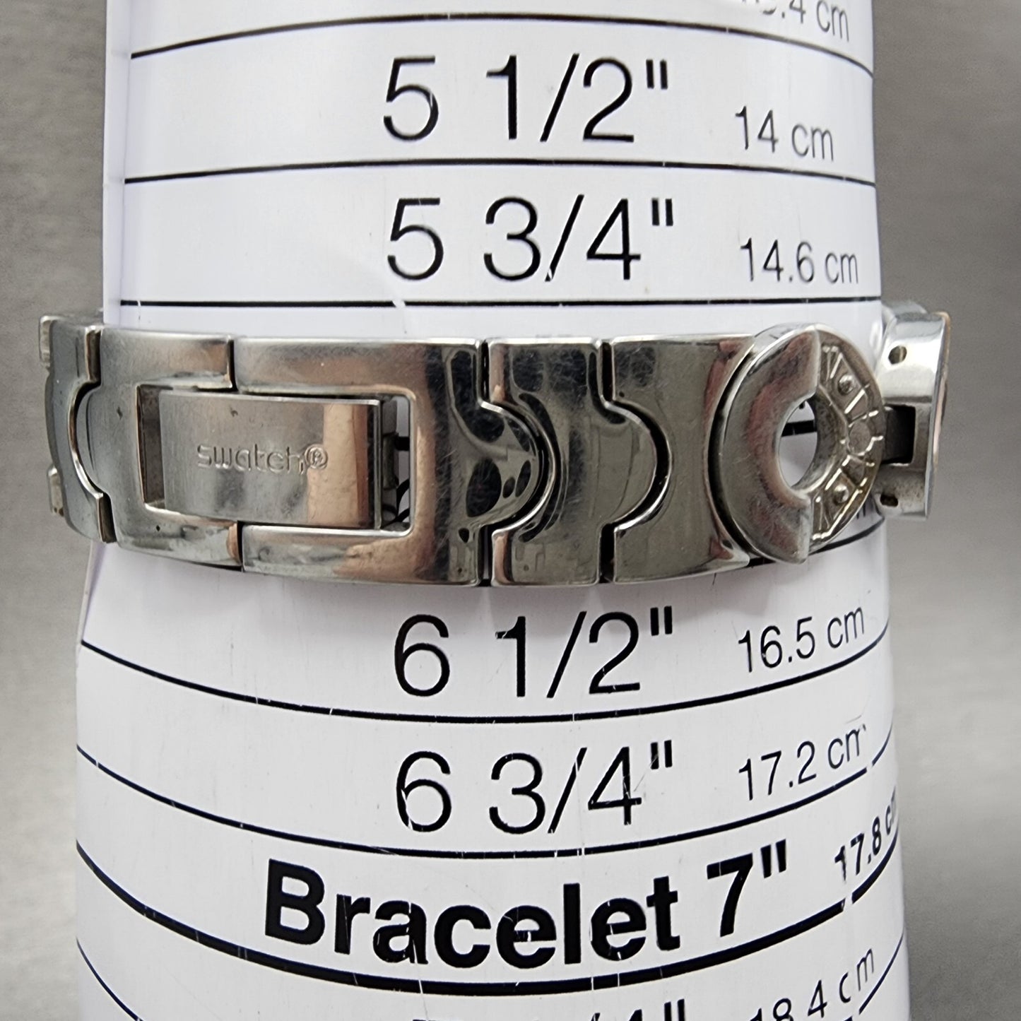 Swatch Metallic Dune Watch Women 25mm Silver Dial Clear Case Round LK258G NewBat9