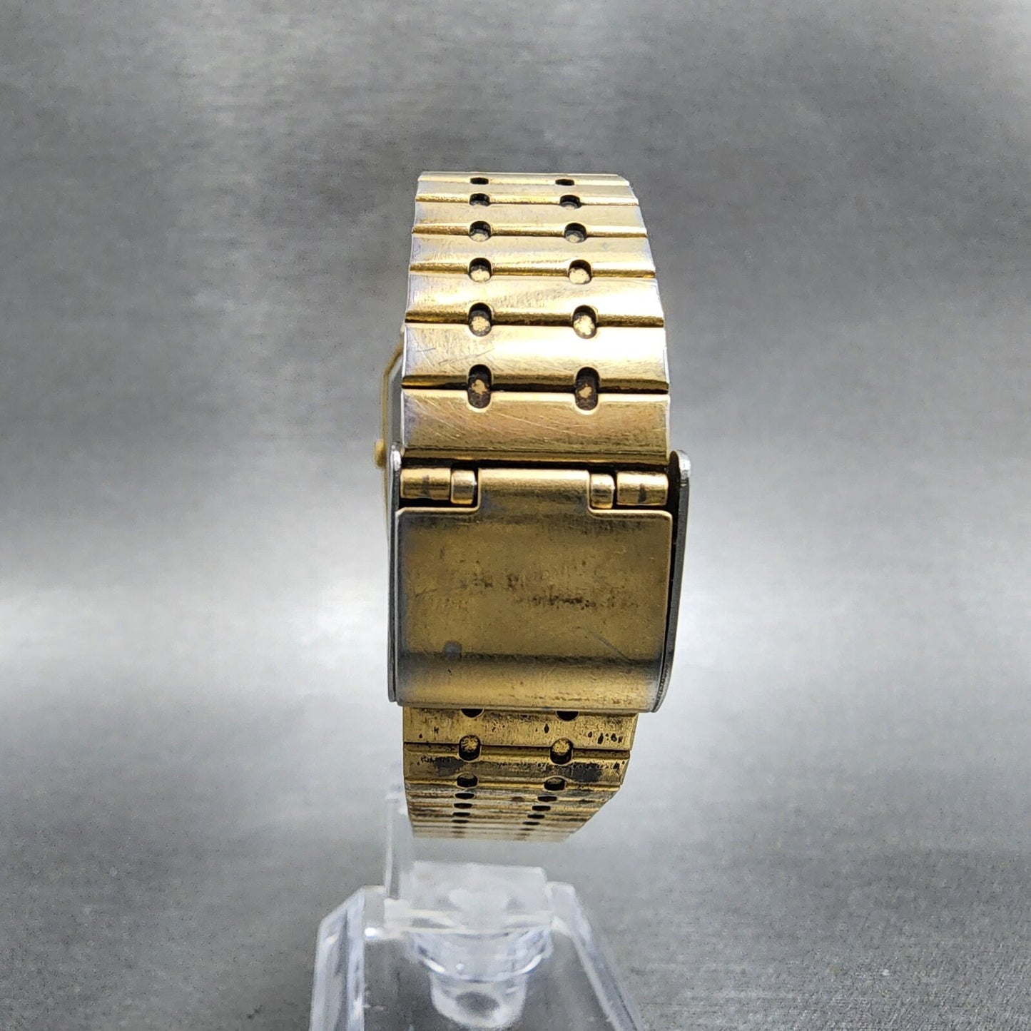Pulsar Tank Watch Men 28mm Black Dial Gold Tone Rectangle V321-5009 New battery