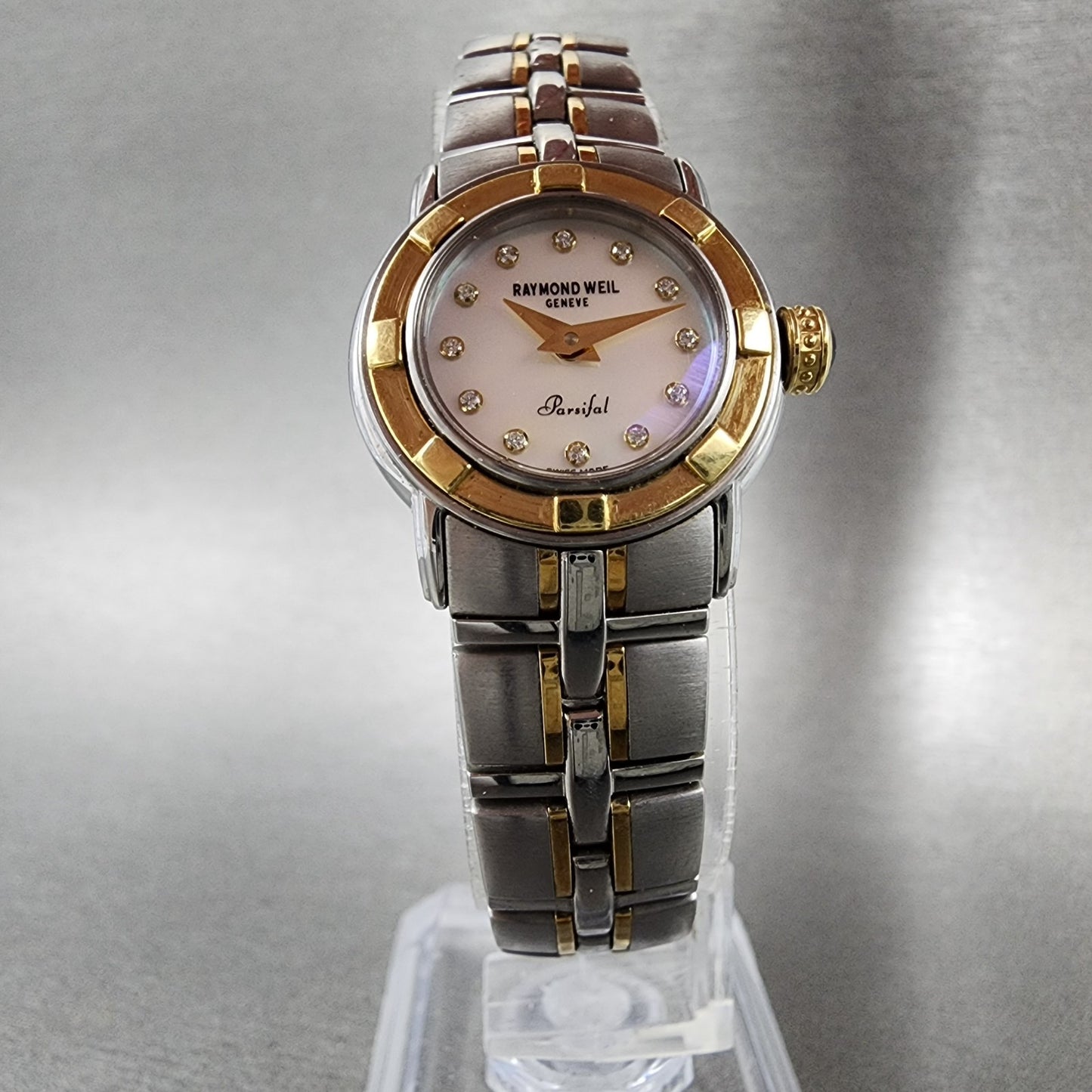 Raymond Weil Parsifal Watch Women 23mm MOP Dial Two Tone 9640 New Battery