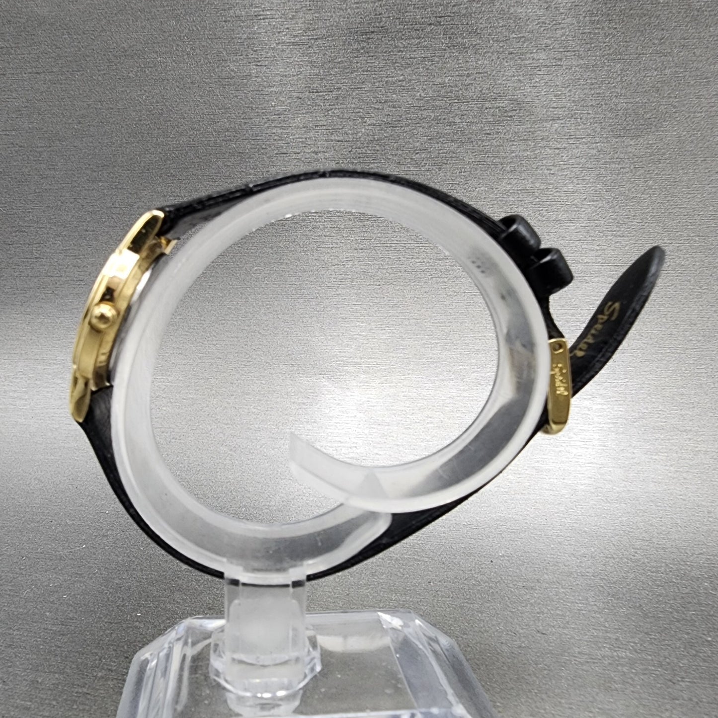VTG Seiko Watch Women 22mm Black Dial Gold Tone Round 1N01-0A19 New Battery
