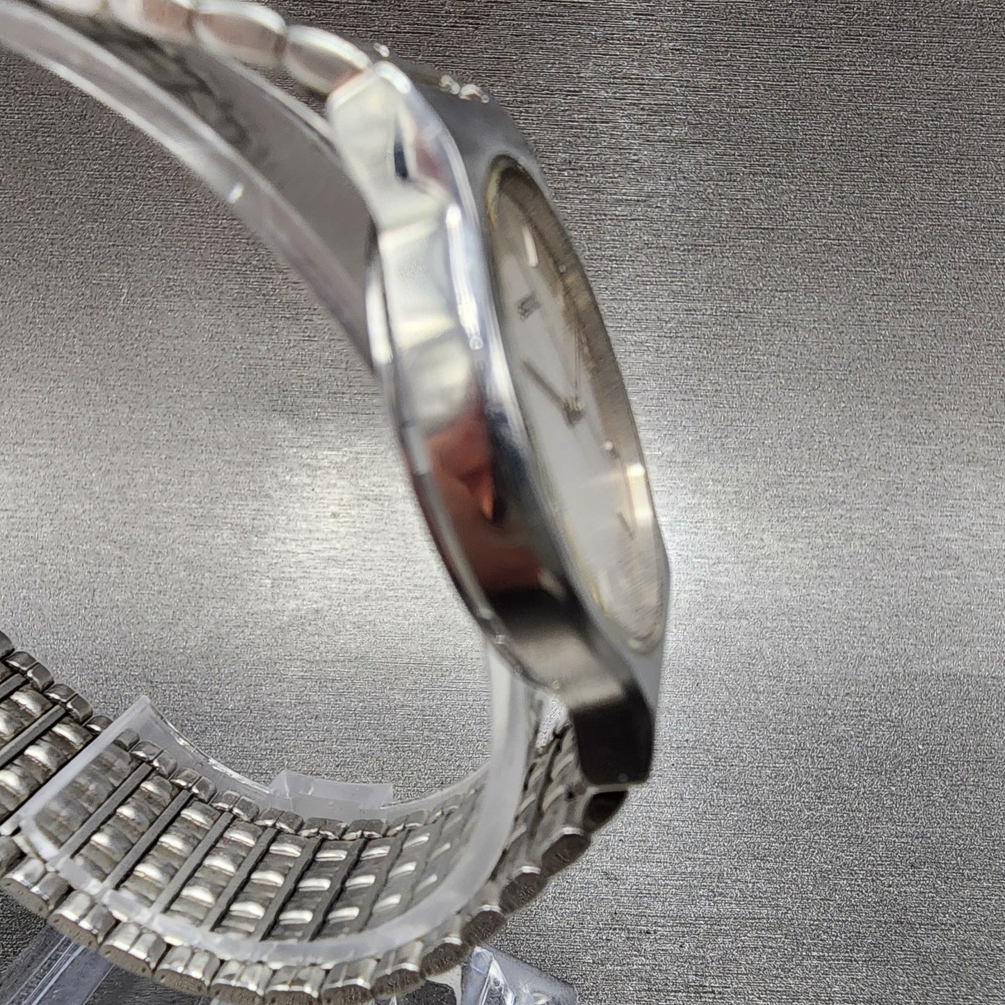 Seiko Watch Men 31mm Silver Dial Silver Tone Round 5p31-6a20 New Battery