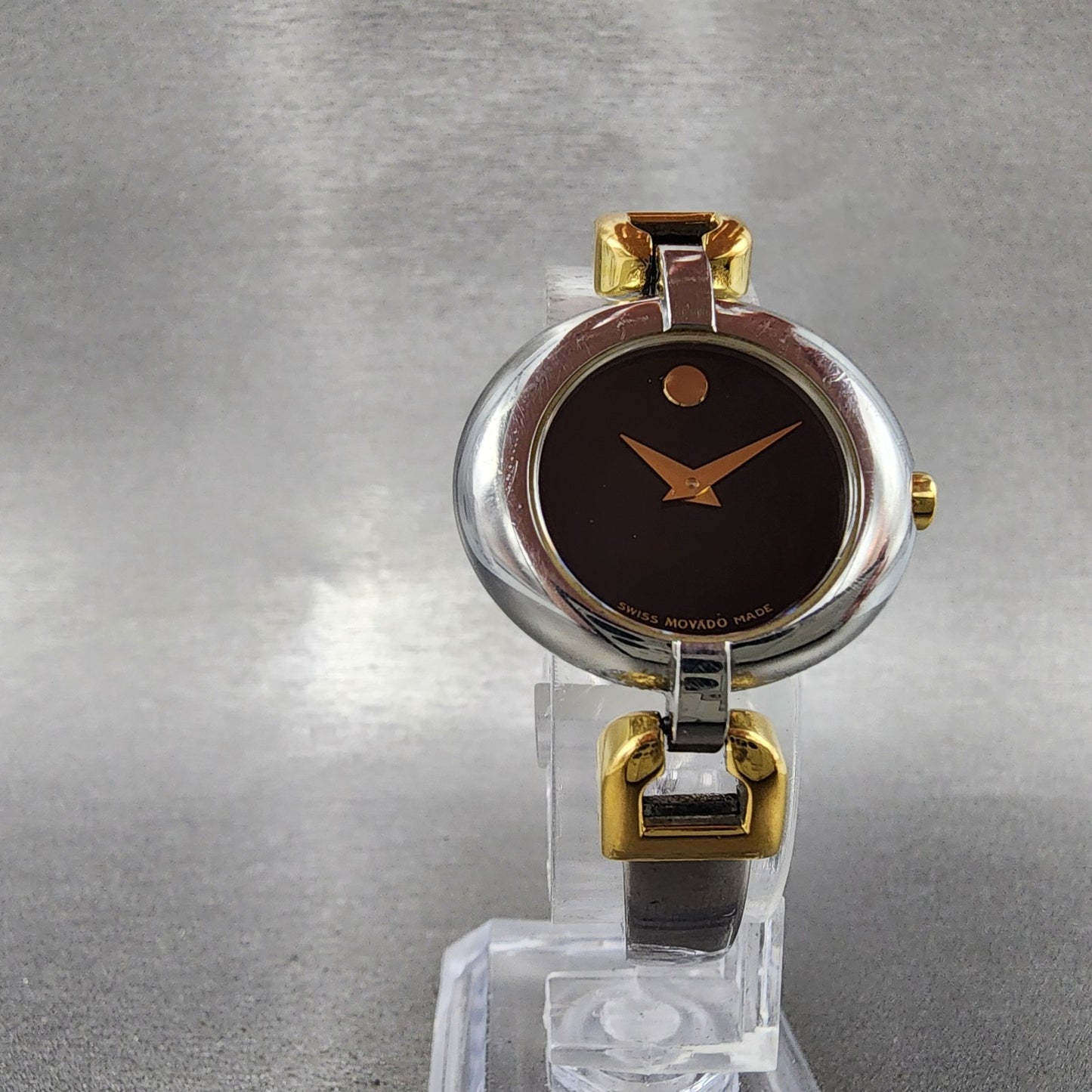 Movado Vivo Watch Women 28mm Black Dial Two Tone Round 81 A1 1701 New Battery