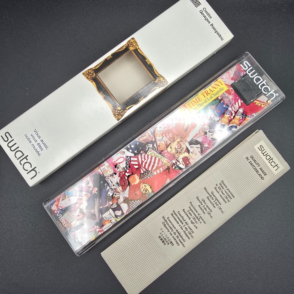 Swatch Time Tranny Watch Men 34mm David LaChapelle Round GZ163 New Battery NOS19