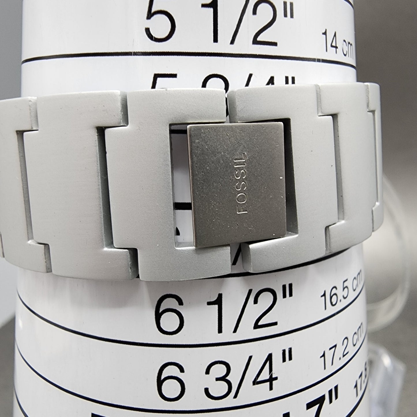 Fossil F2 Watch Women 20mm Silver Dial Aluminum Case Rectangle ES-9054 New Batt