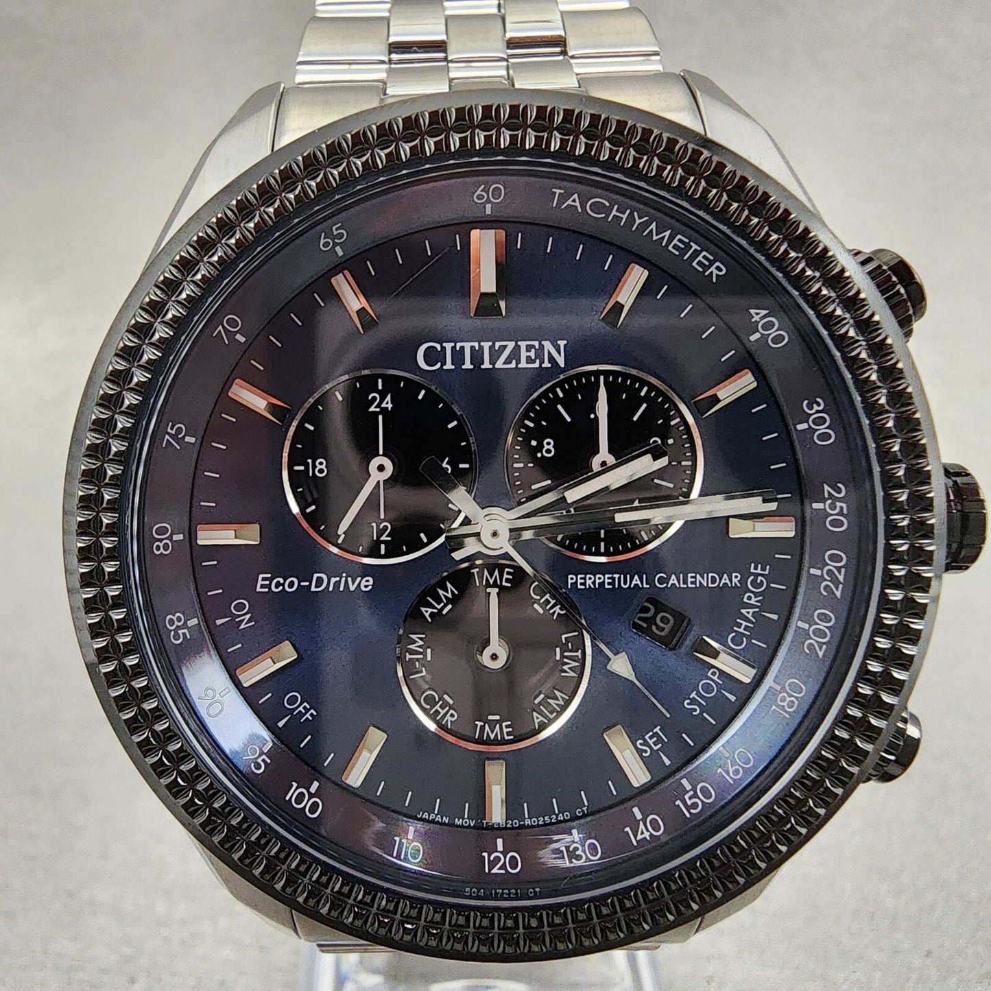 Citizen Eco-Drive Chronograph Classic Watch Men 43mm Blue Dial Steel BL5568-54L