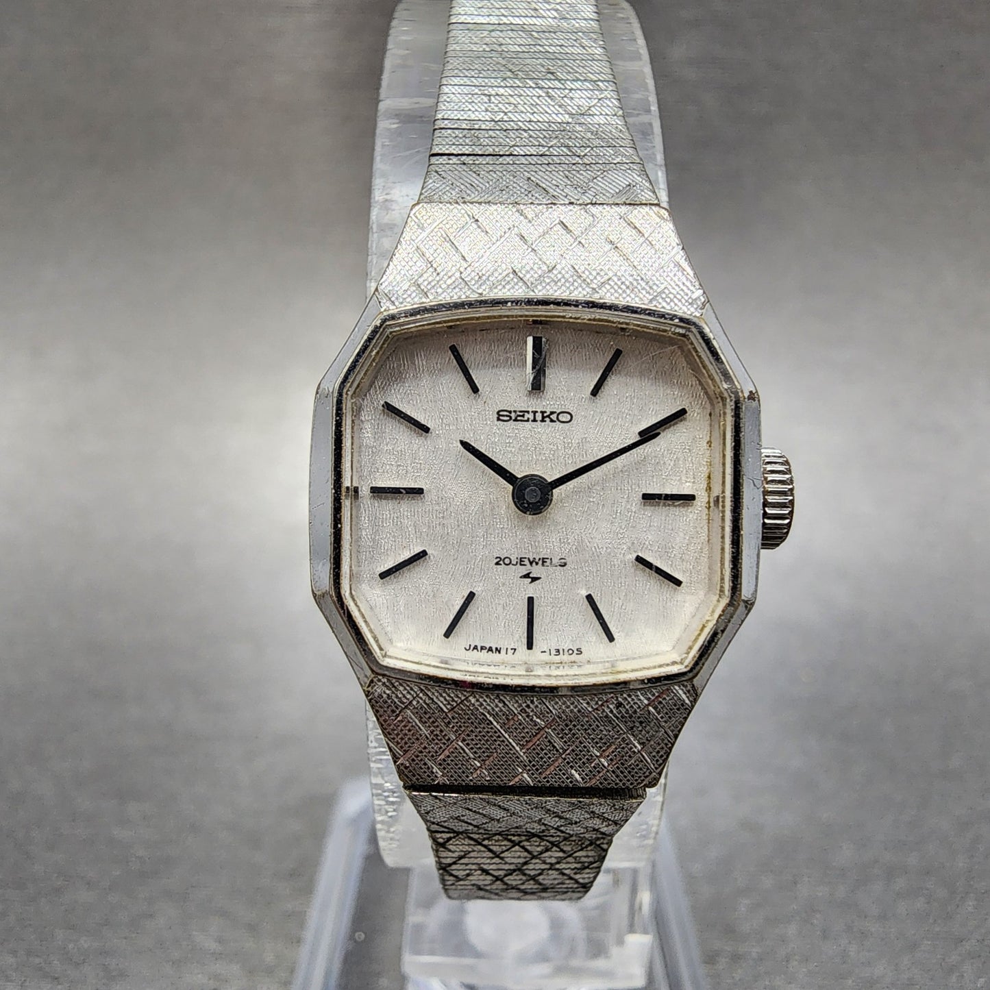 Seiko Watch Women 19mm Silver Dial Silver Tone Manual Octangon 17-3430 Runs