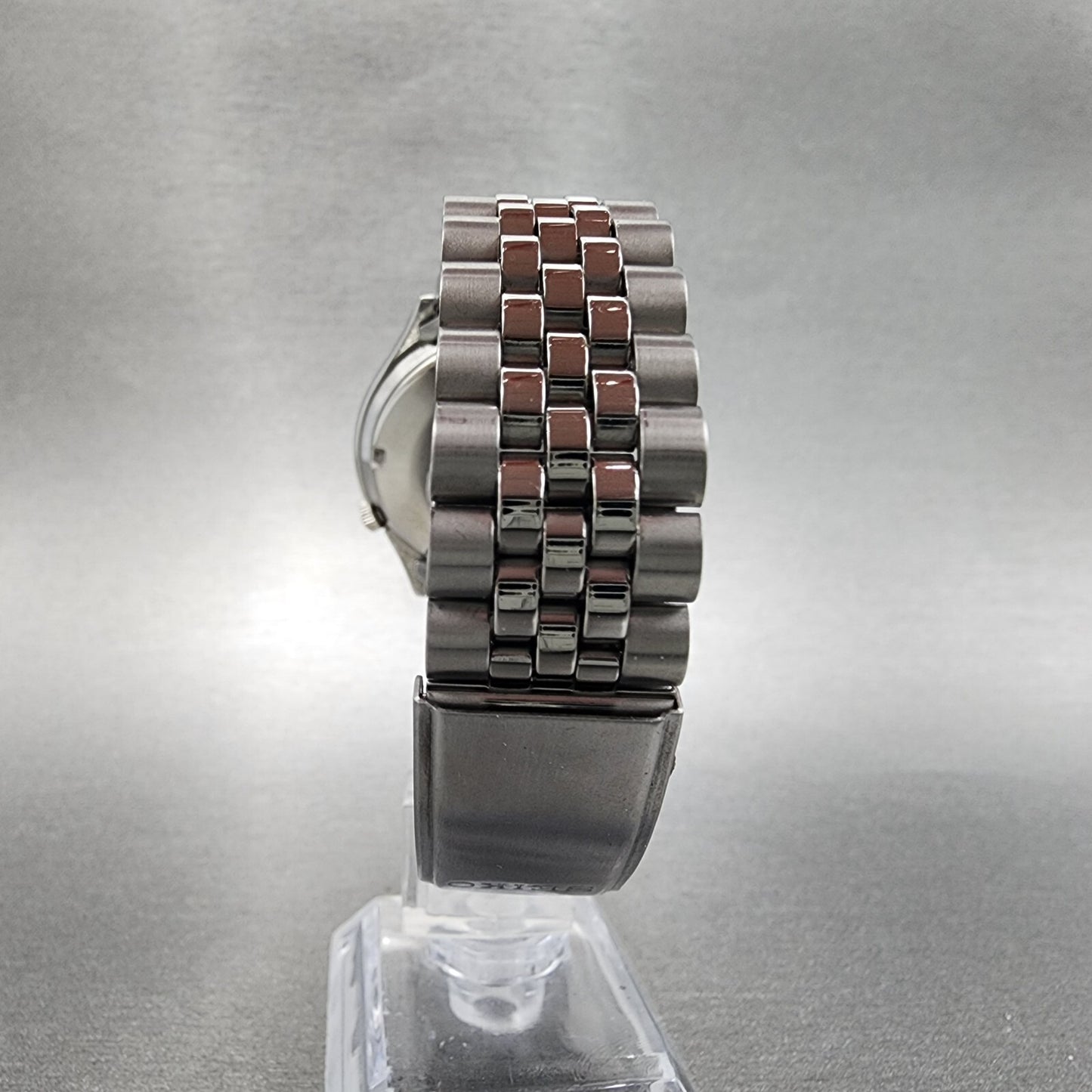 Seiko Automatic Watch Men 38mm Blue Texture Dial Steel Daydate 6309-601A Runs